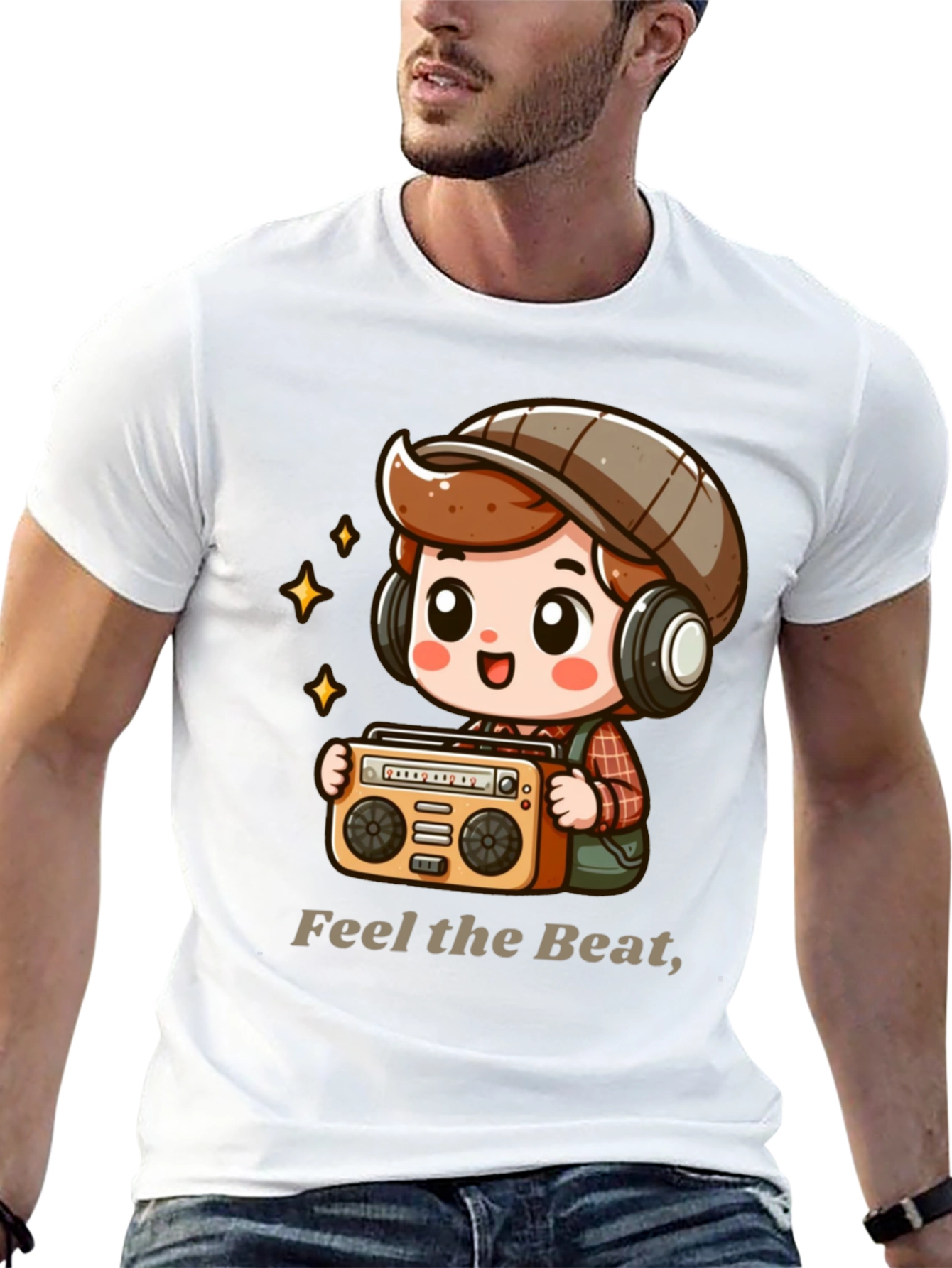 Feel the Beat Boombox Graphic Tee