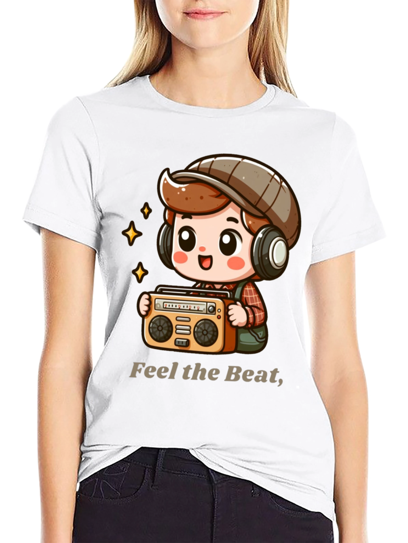 Feel the Beat Boombox Graphic Tee