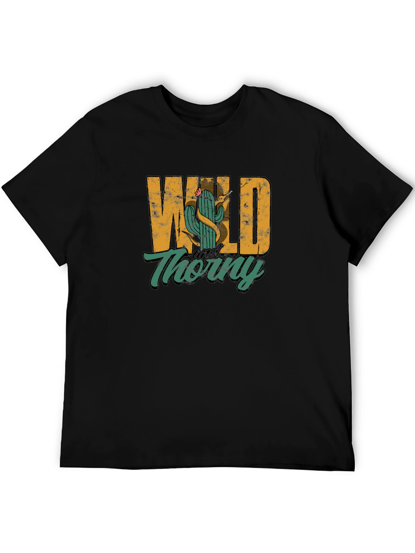 Wild and Thorny Graphic Tee - Mens Black Cotton T-Shirt