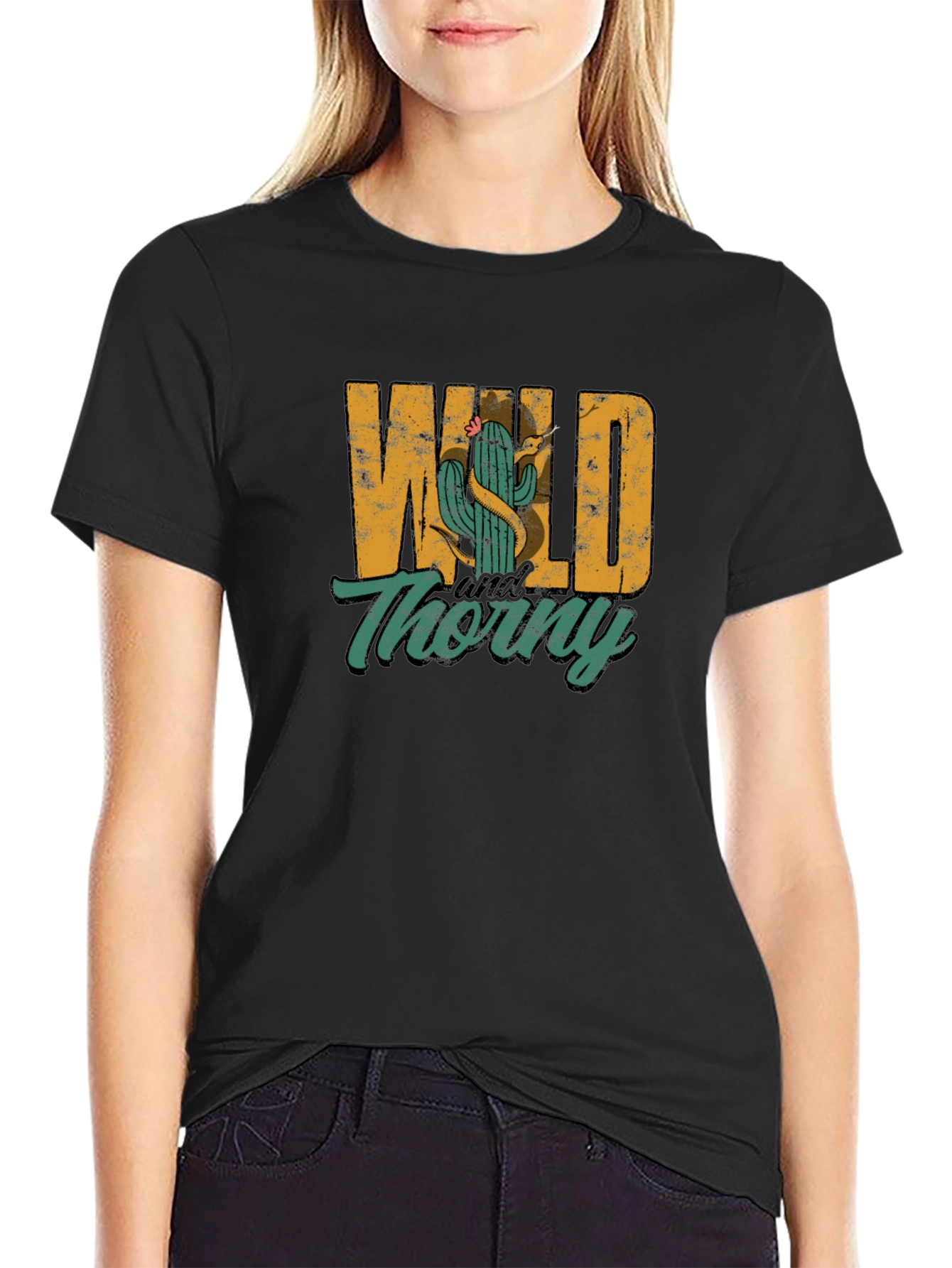 Wild and Thorny Graphic Tee - Mens Black Cotton T-Shirt