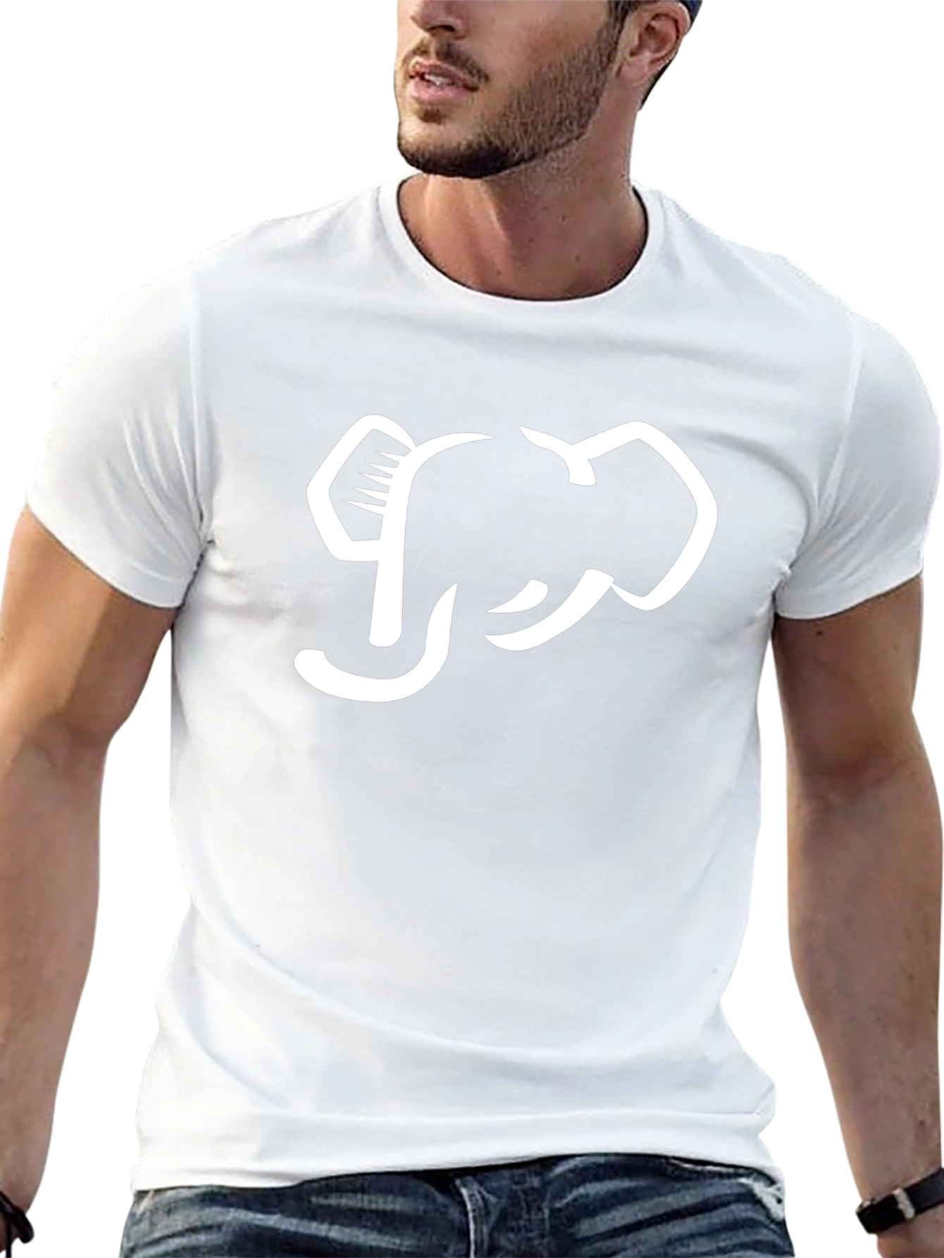 Elephant Graphic Tee - Stylish Black Cotton T-Shirt