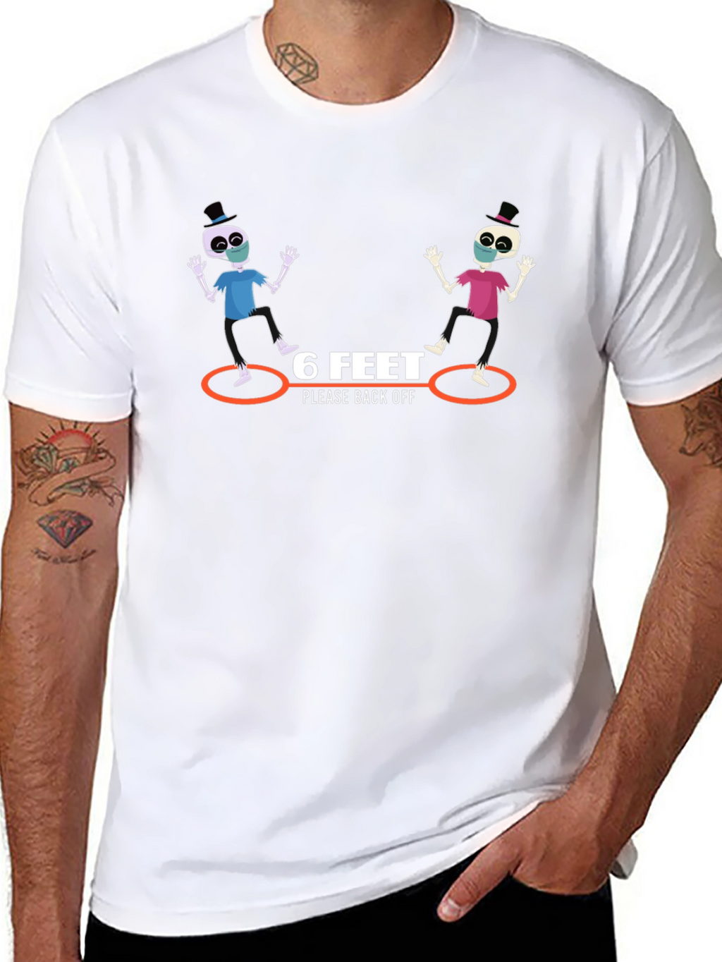 6 Feet Please Back Off Graphic T-Shirt