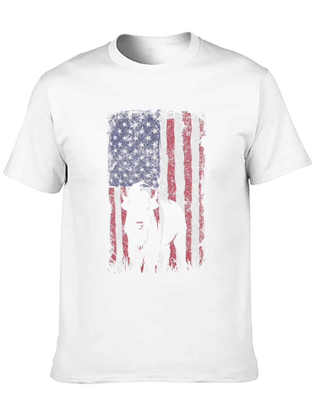 American Flag Dog Graphic Tee - Patriotic Style