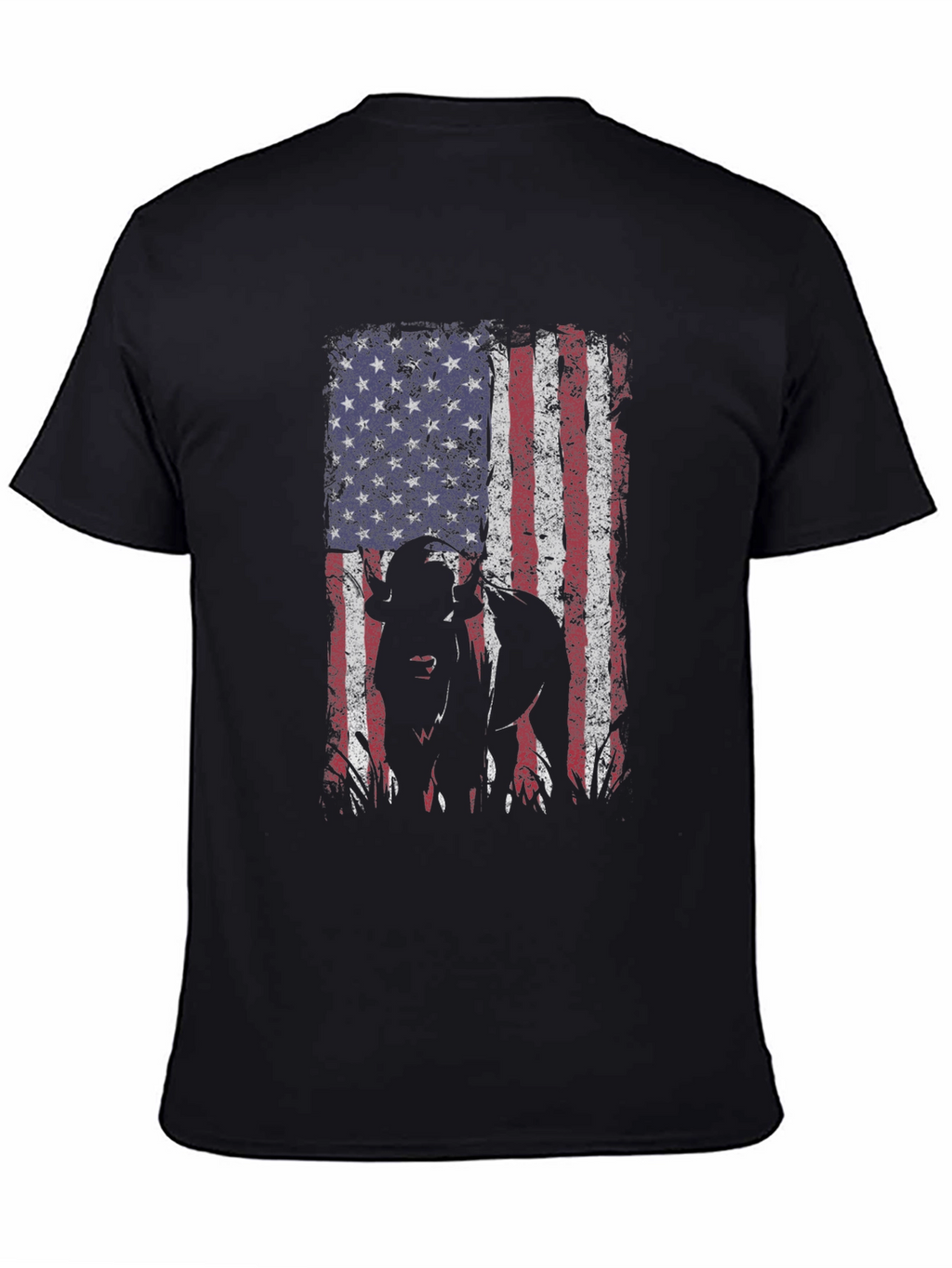 American Flag Dog Graphic Tee - Patriotic Style