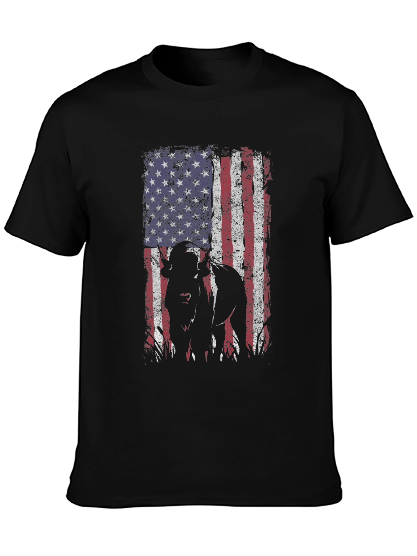 American Flag Dog Graphic Tee - Patriotic Style