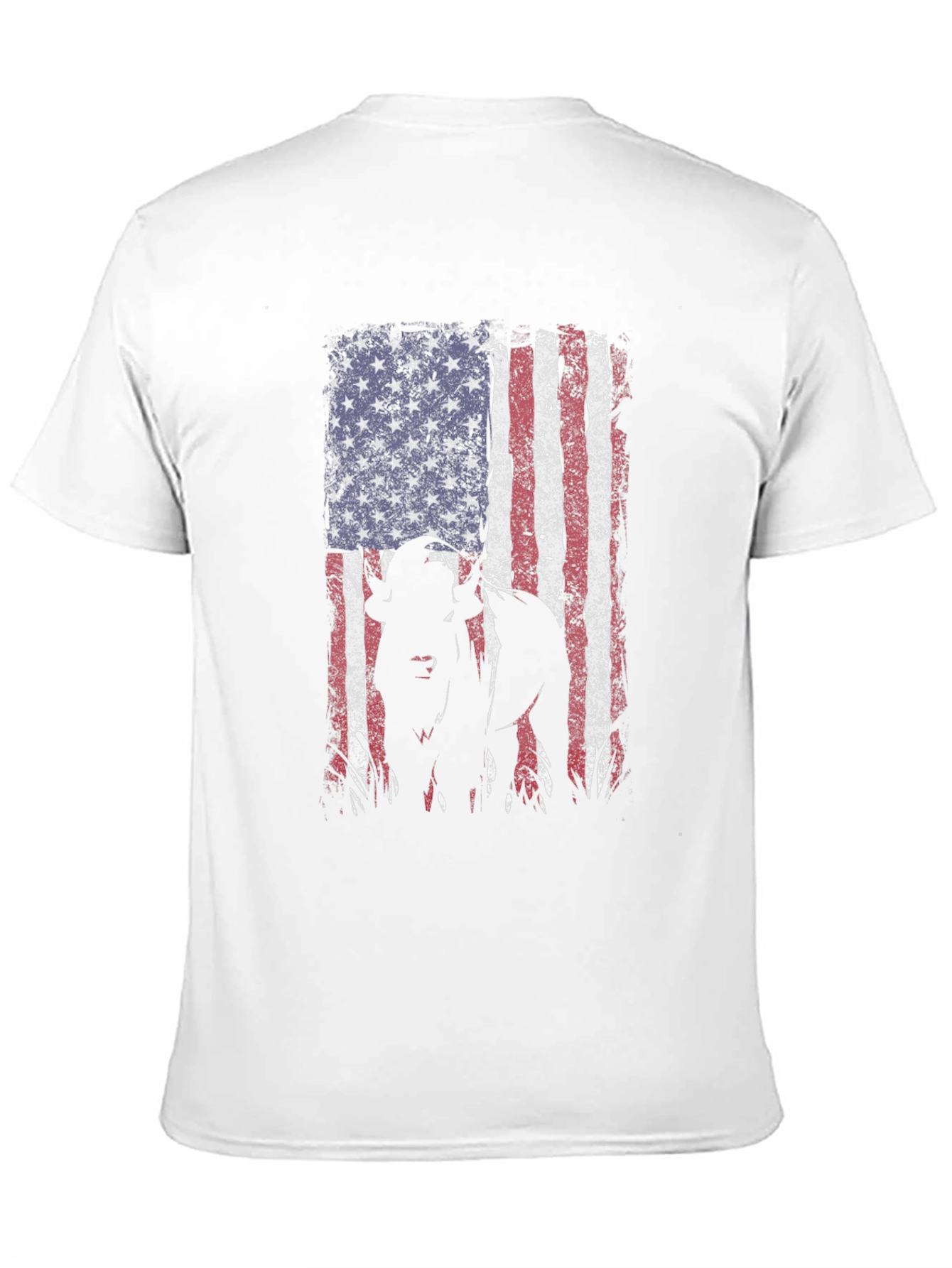 American Flag Dog Graphic Tee - Patriotic Style