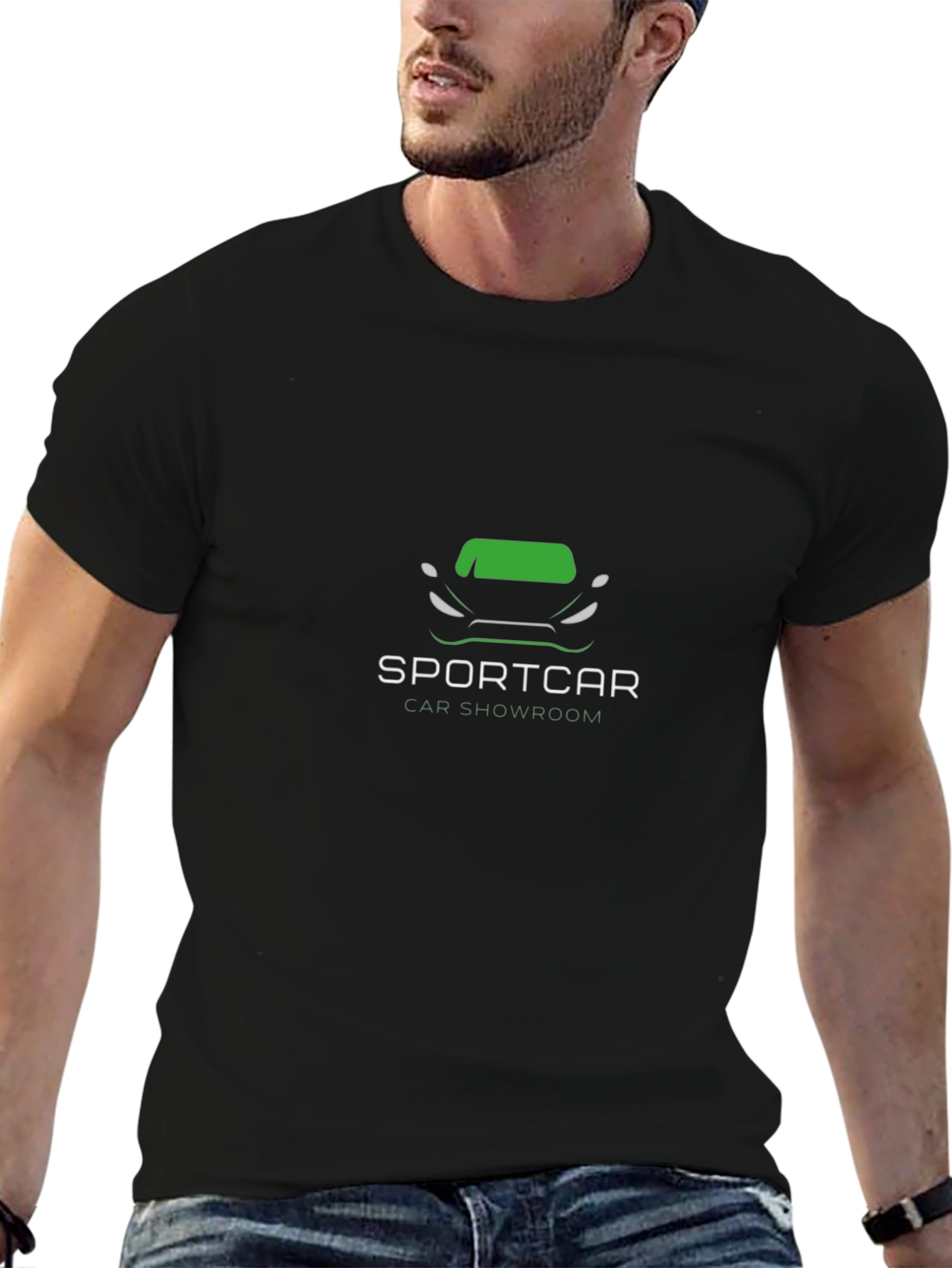 Sportcar Showroom Graphic Print Mens T-Shirt