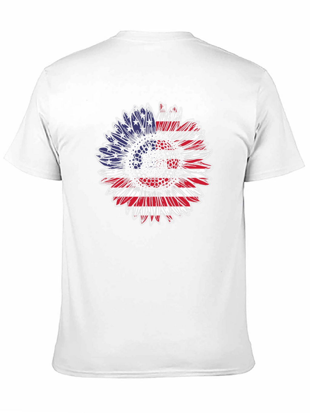 Patriotic Sunflower T-Shirt: USA Flag Design