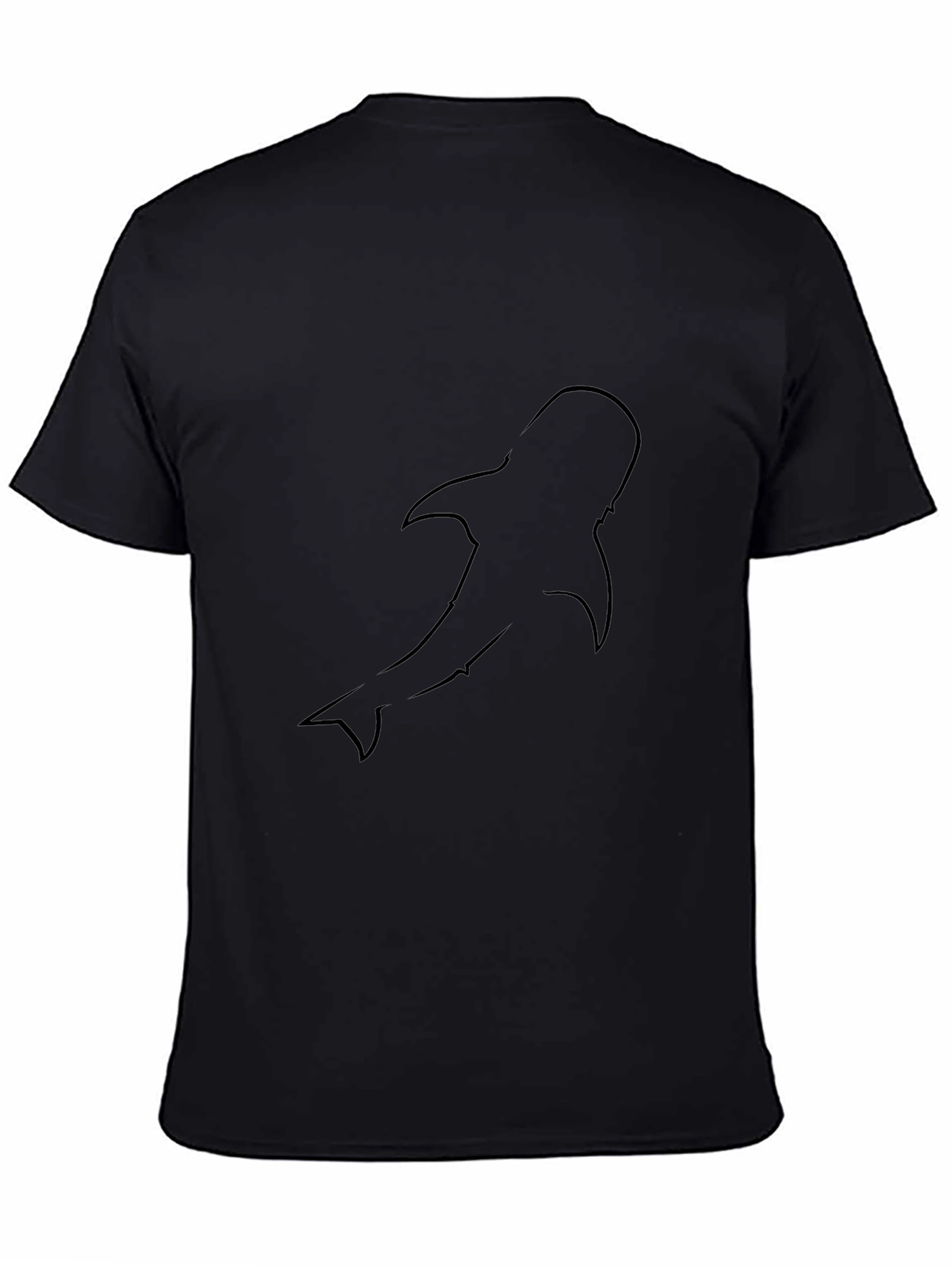 Shark Silhouette Graphic Tee - Cool Black T-Shirt