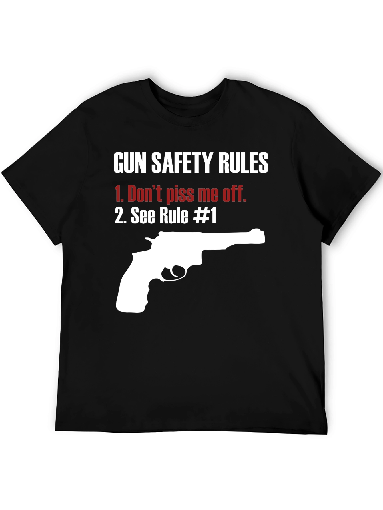Gun Safety Rules Graphic T-Shirt