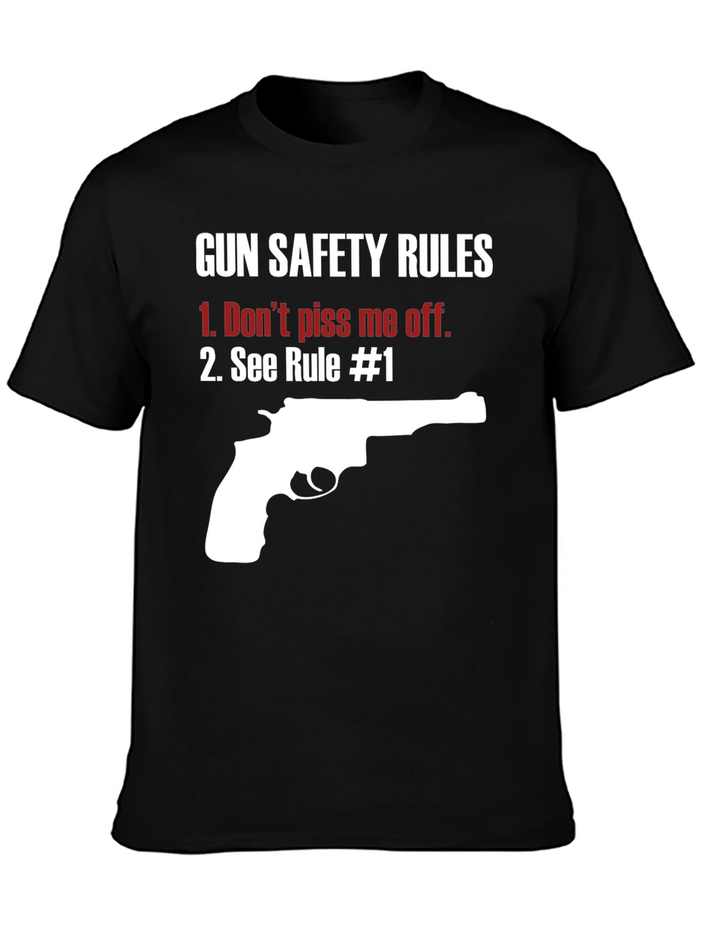 Gun Safety Rules Graphic T-Shirt