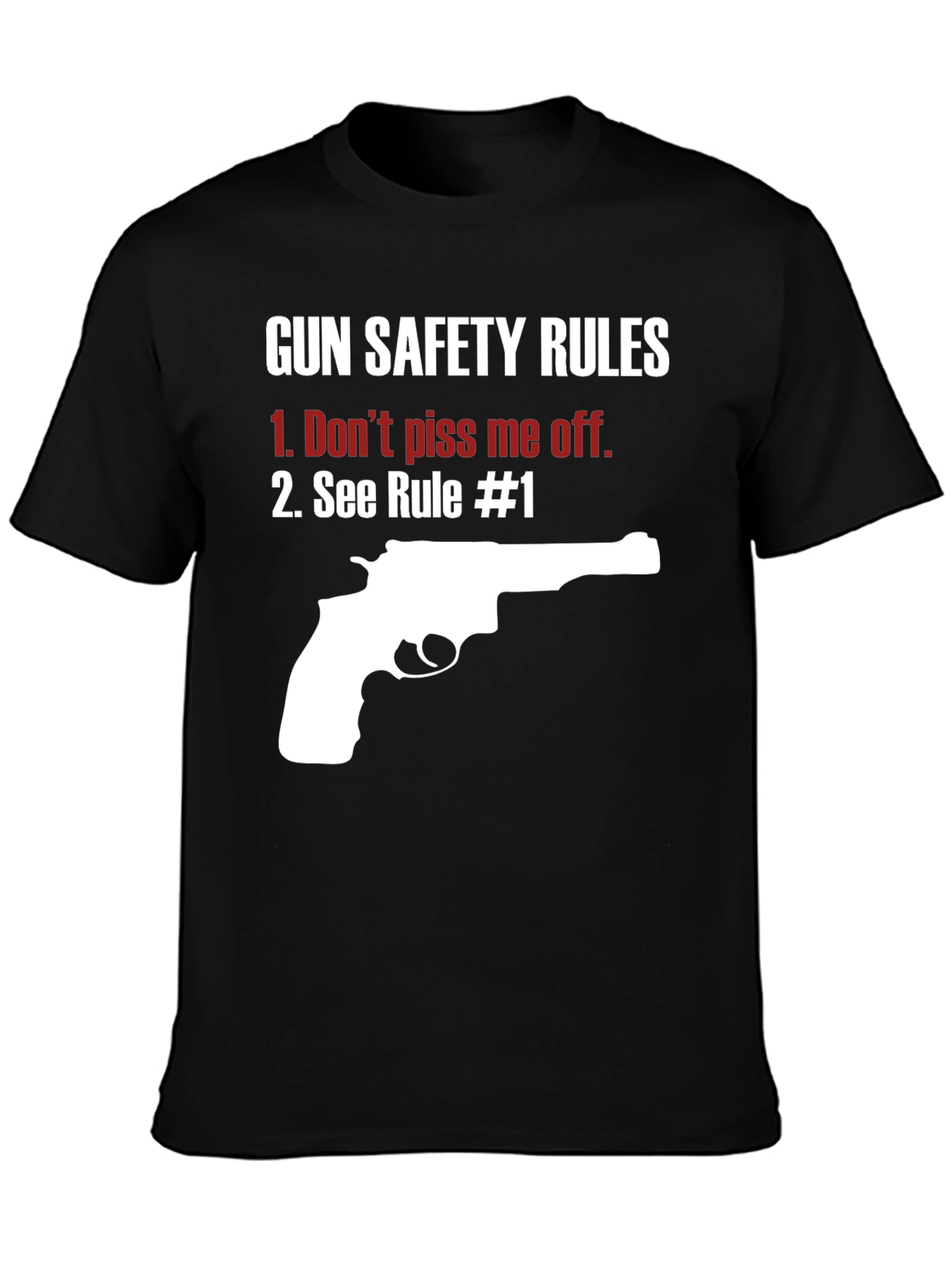 Gun Safety Rules Graphic T-Shirt