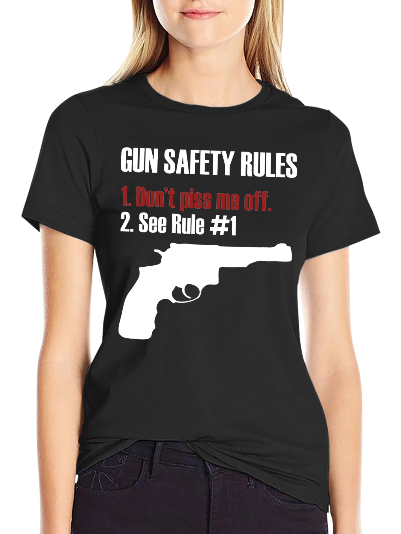 Gun Safety Rules Graphic T-Shirt