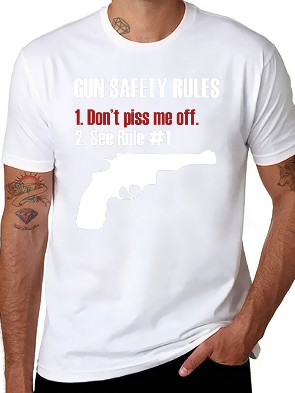 Gun Safety Rules Graphic T-Shirt