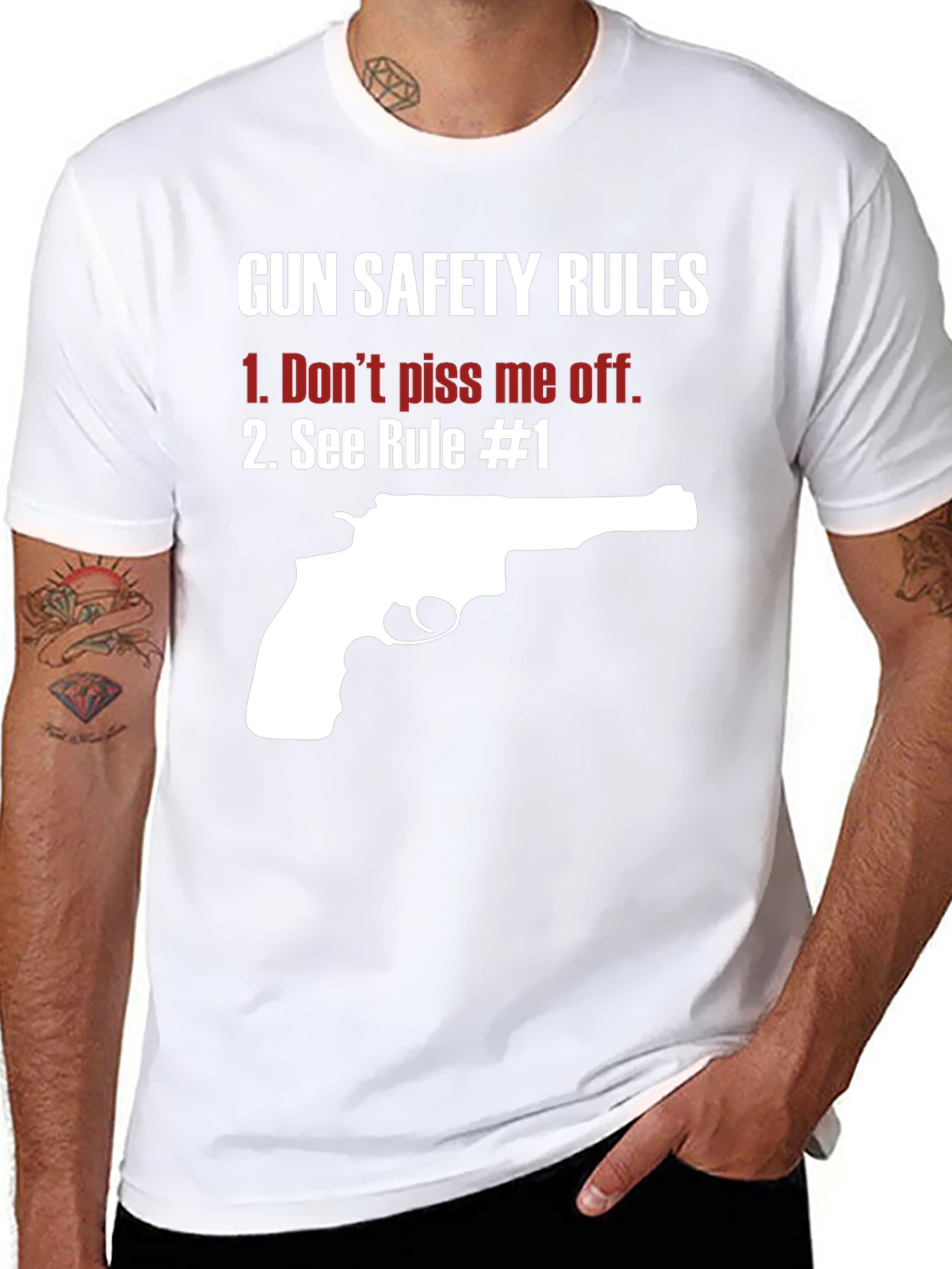 Gun Safety Rules Graphic T-Shirt