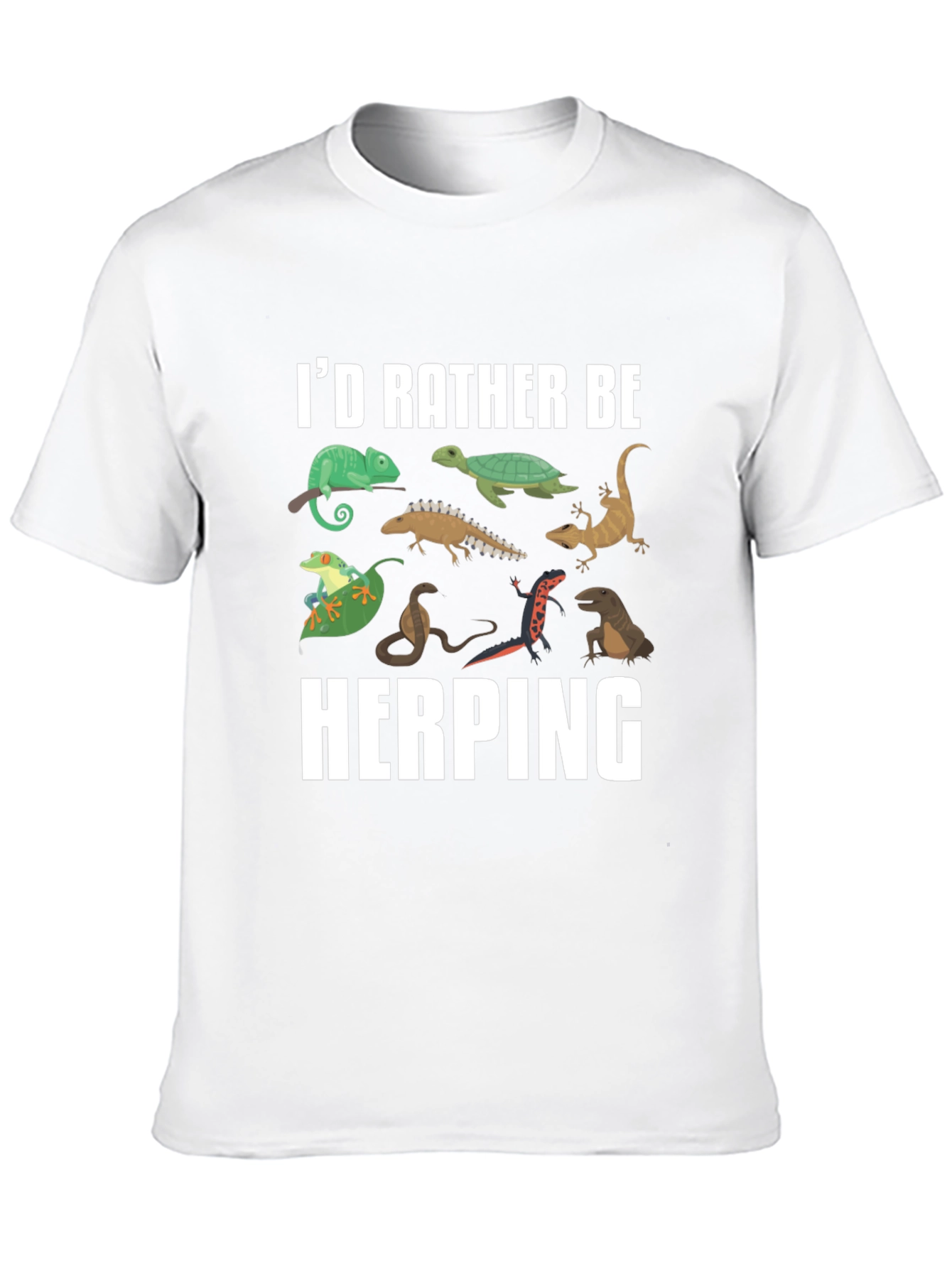 Herping Reptile T-Shirt - Id Rather Be Herping