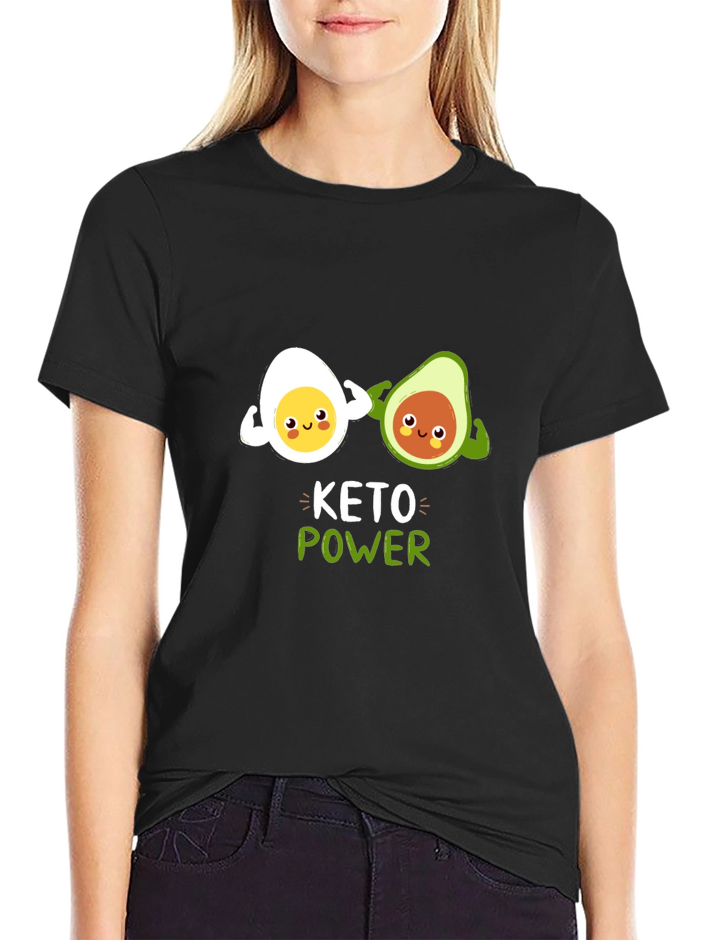 Keto Power T-Shirt Funny Egg and Avocado Gym Tee