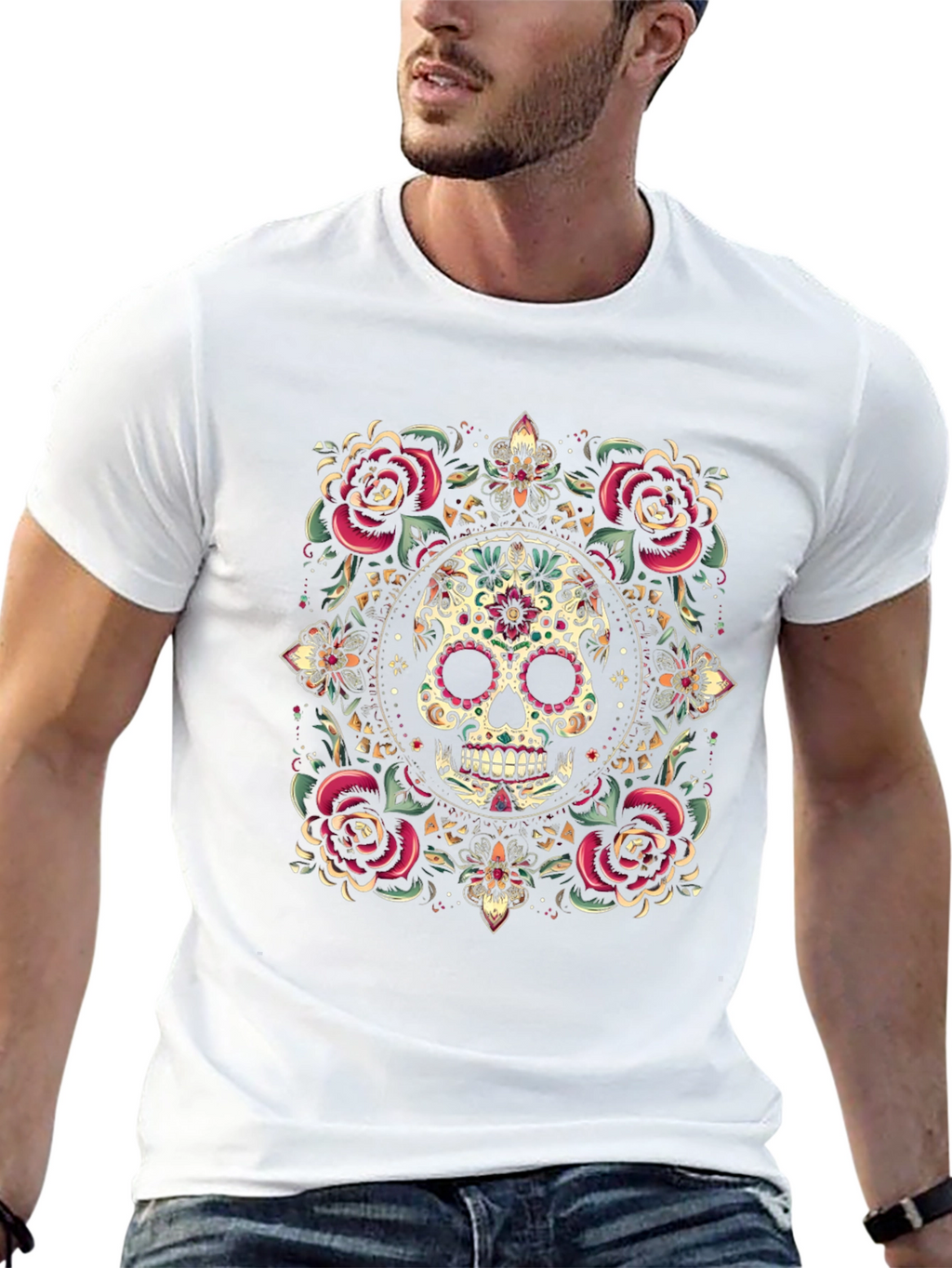 Day of the Dead Sugar Skull Graphic Tee