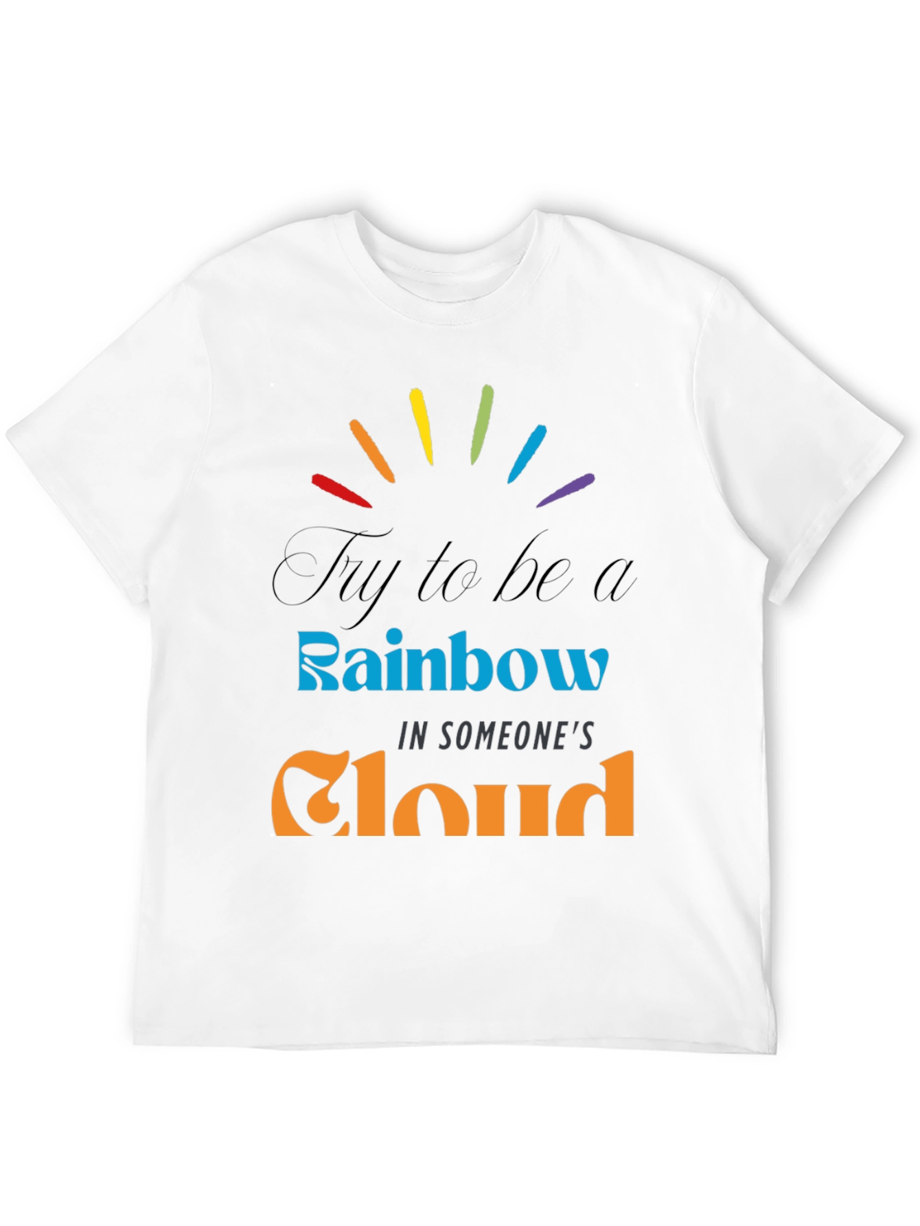 Rainbow Cloud Graphic Tee - Inspirational Comfort