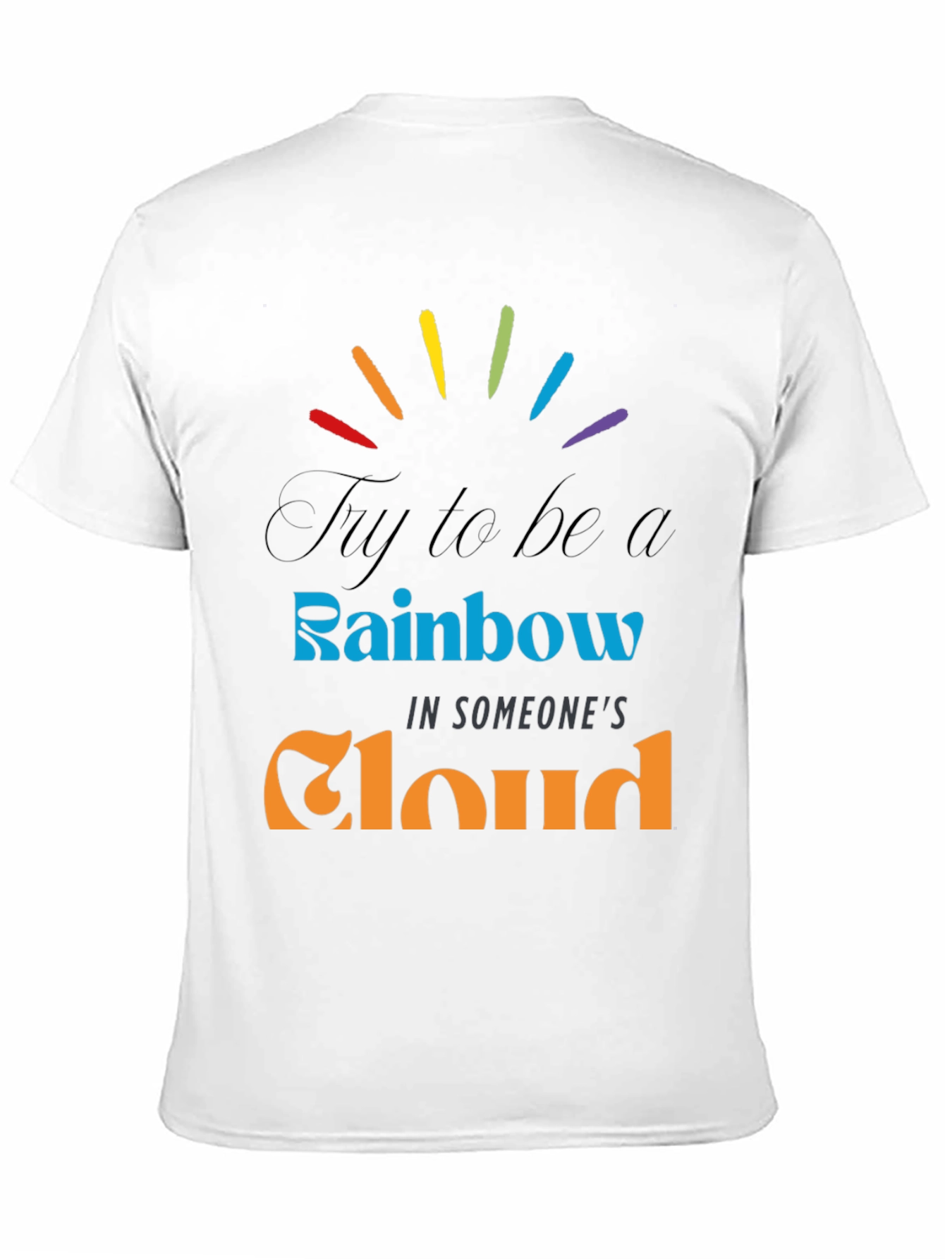 Rainbow Cloud Graphic Tee - Inspirational Comfort