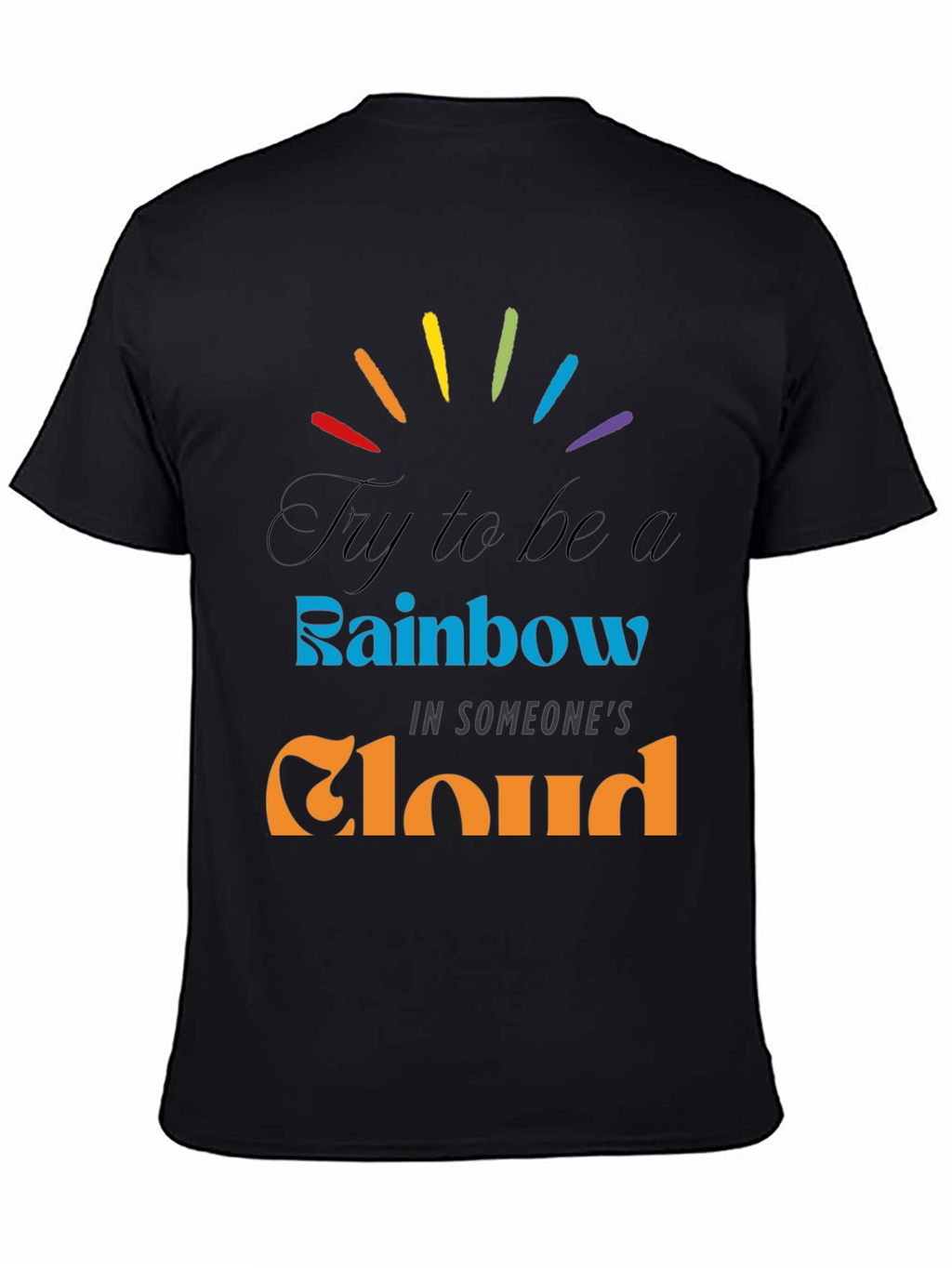 Rainbow Cloud Graphic Tee - Inspirational Comfort