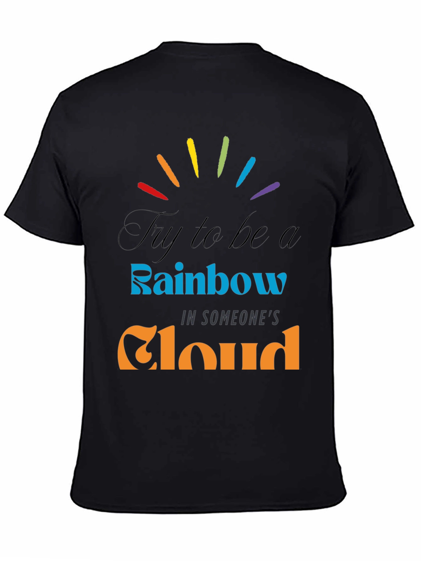 Rainbow Cloud Graphic Tee - Inspirational Comfort
