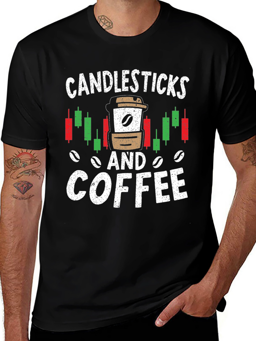 Candlesticks and Coffee Graphic T-Shirt