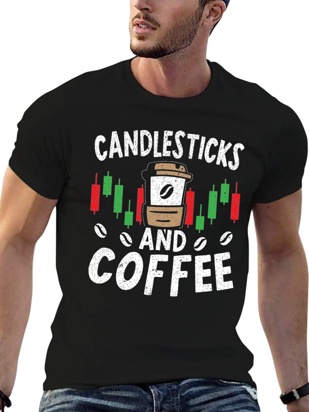 Candlesticks and Coffee Graphic T-Shirt