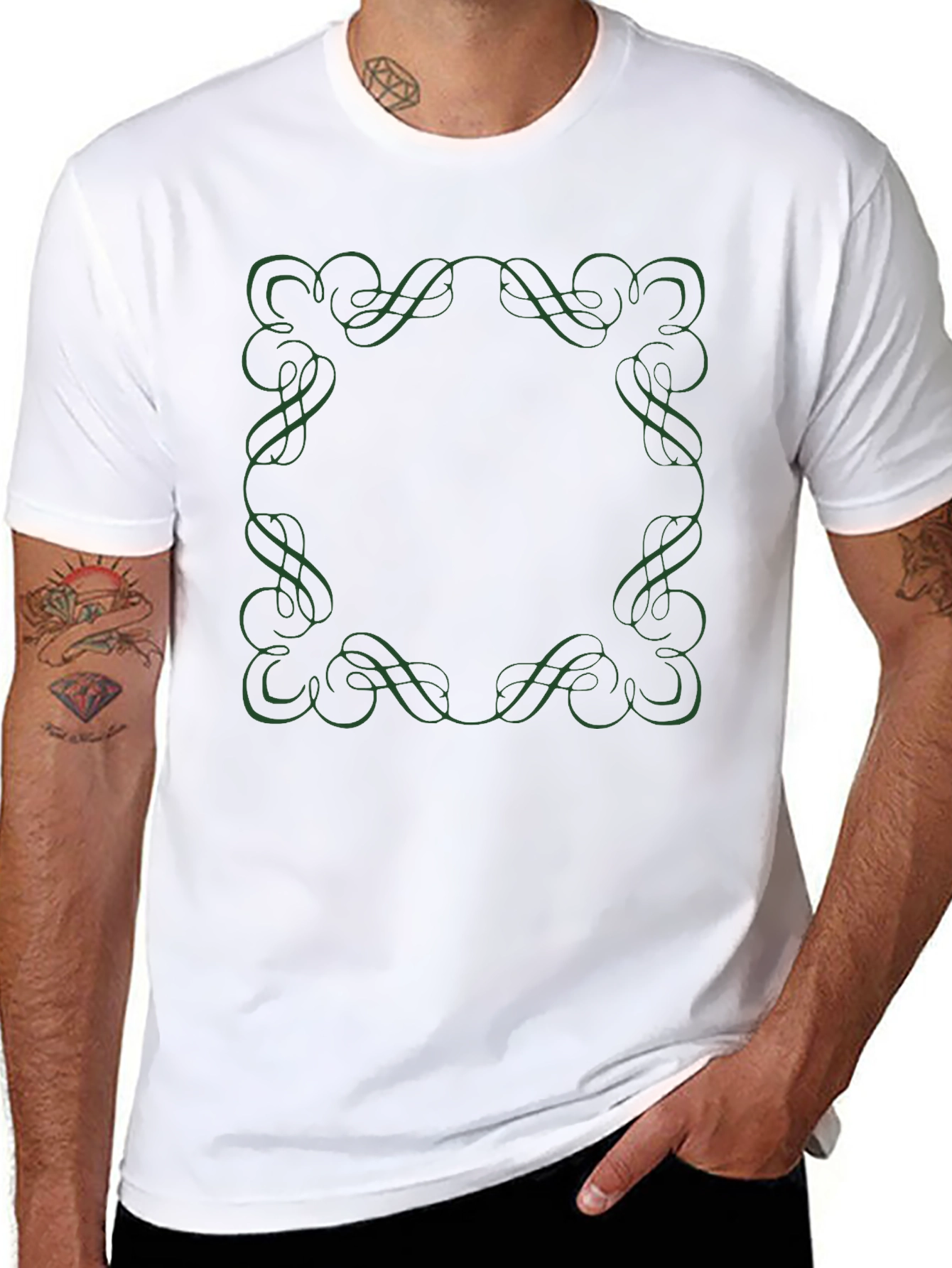 Elegant Frame Tee - Black Cotton Shirt