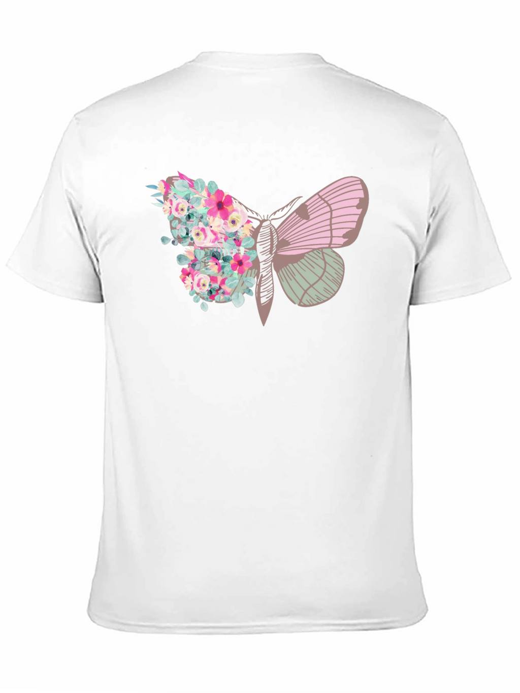 Floral Moth Graphic Tee - Trendy Black T-Shirt