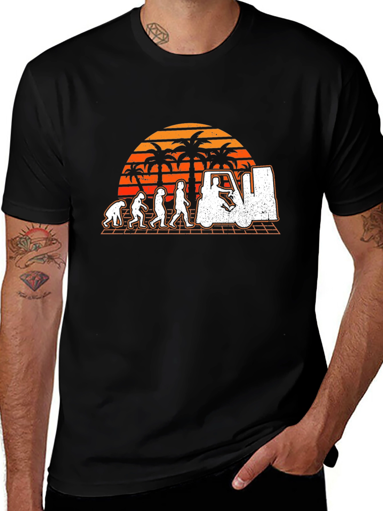 Forklift Evolution Mens Black T-Shirt
