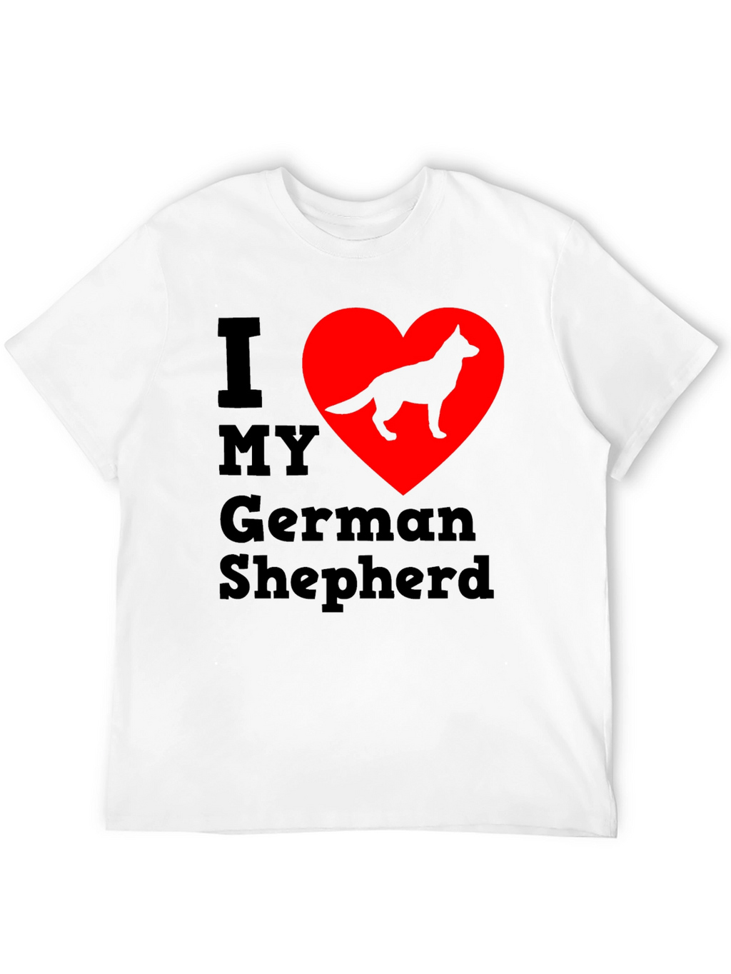 I Love My German Shepherd Black T-Shirt