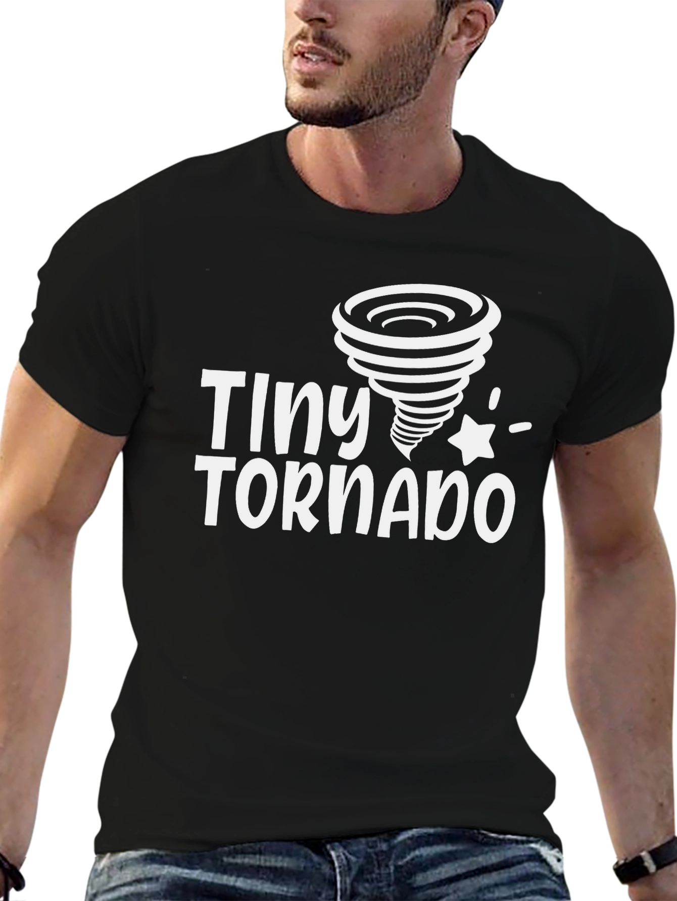 Tiny Tornado Black Graphic T-Shirt