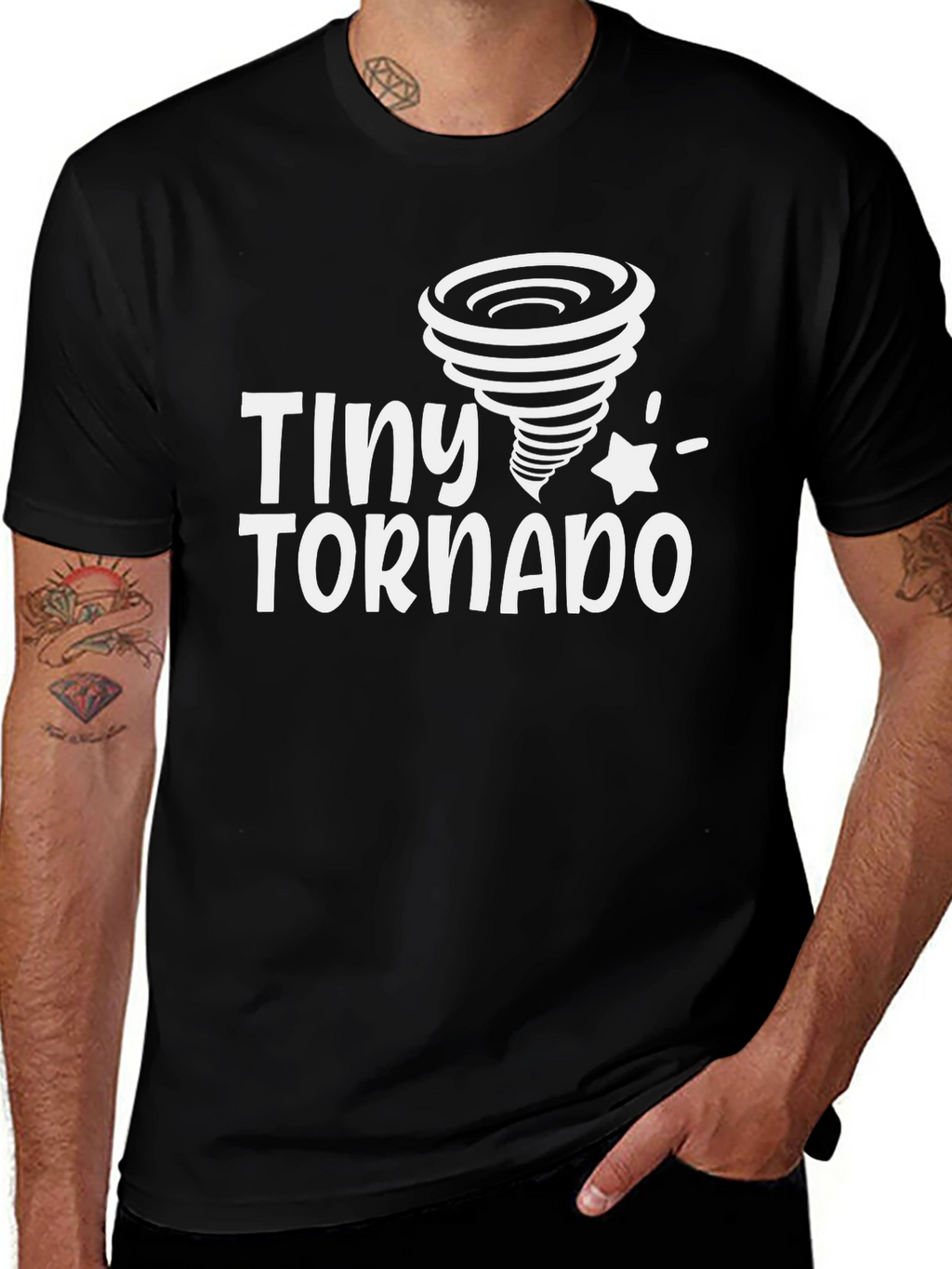 Tiny Tornado Black Graphic T-Shirt
