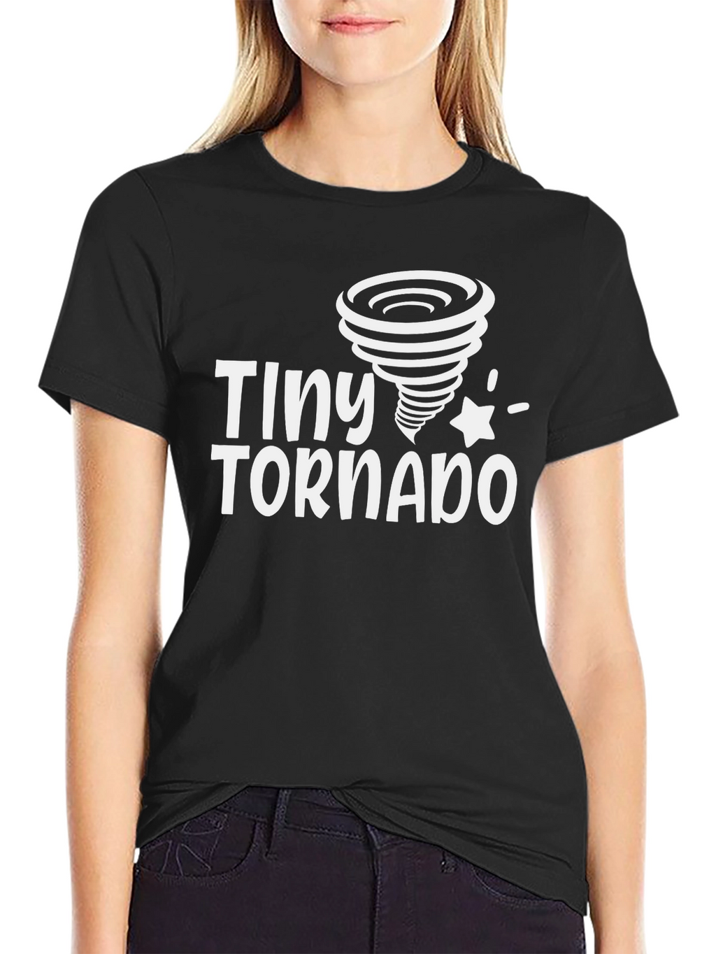 Tiny Tornado Black Graphic T-Shirt