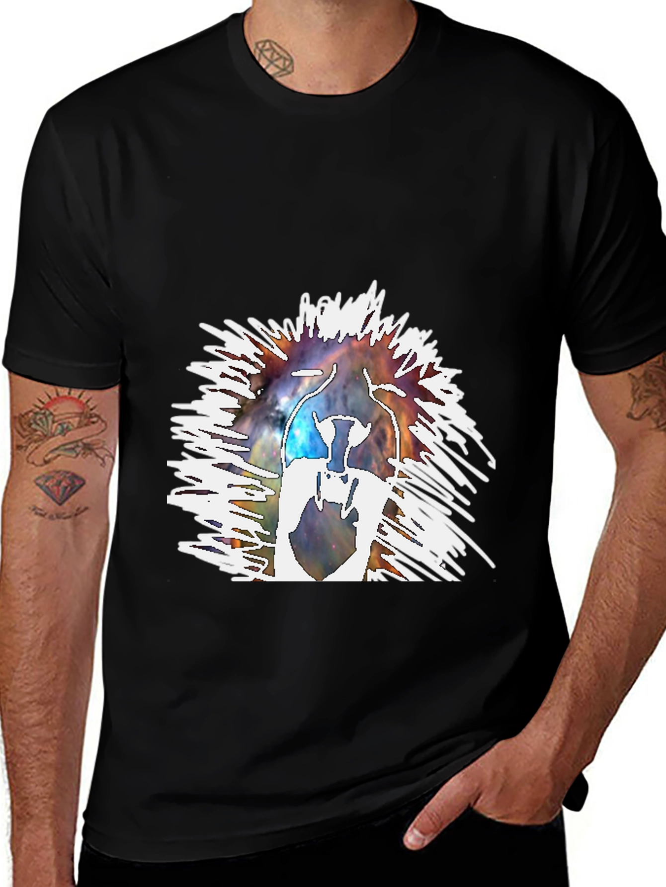 Galaxy Astronaut Graphic Tee - Mens Black T-Shirt