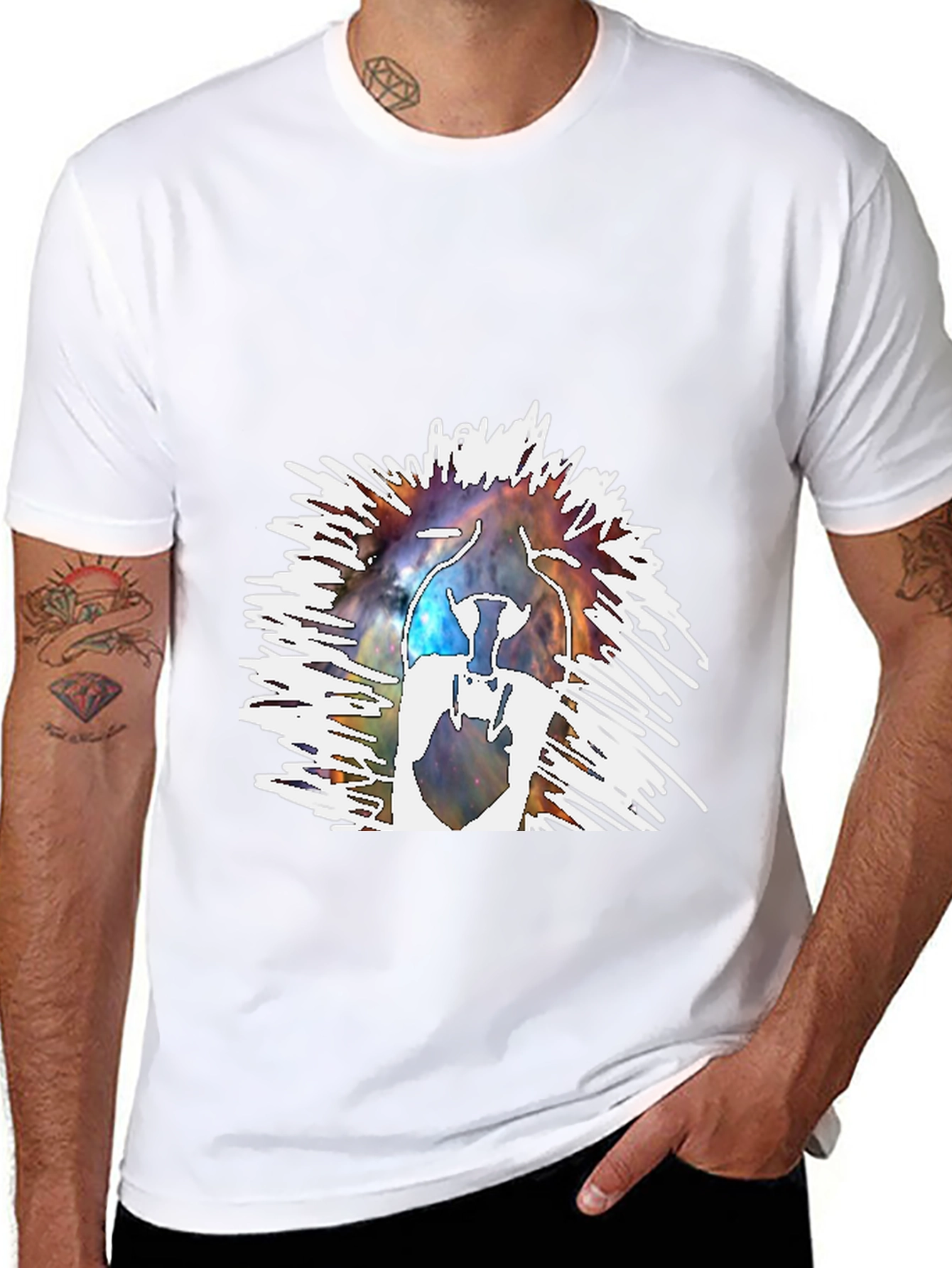 Galaxy Astronaut Graphic Tee - Mens Black T-Shirt
