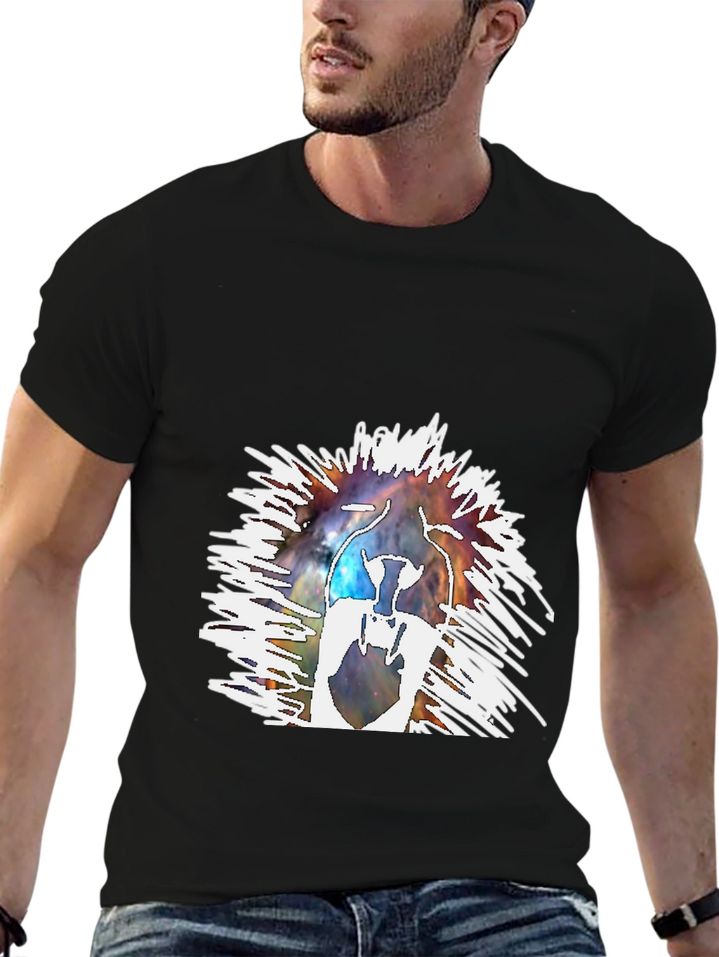 Galaxy Astronaut Graphic Tee - Mens Black T-Shirt