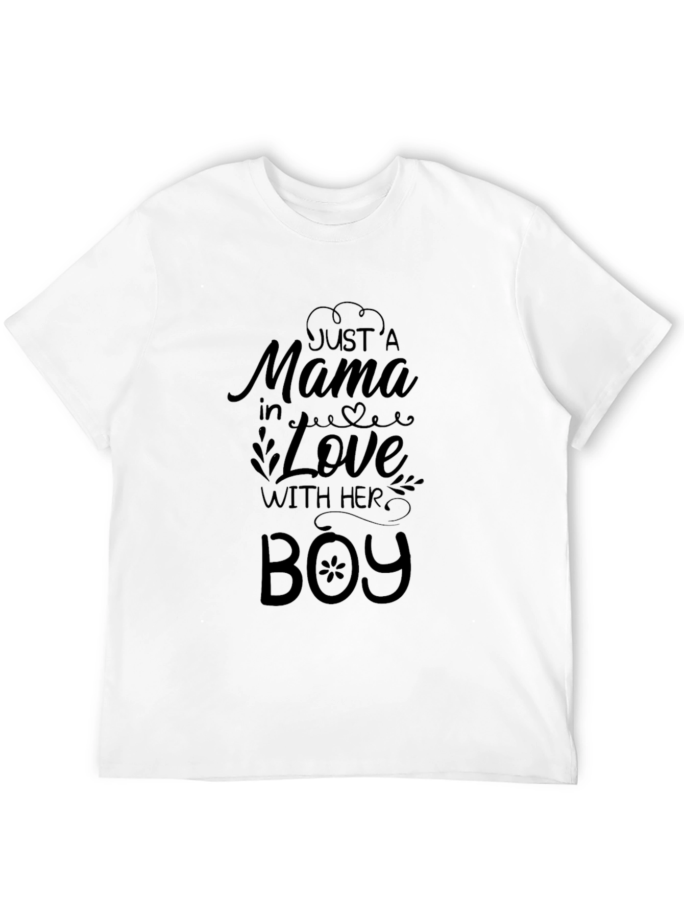 Mama in Love with Her Boy Black T-Shirt