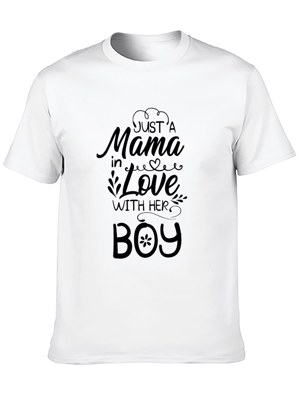 Mama in Love with Her Boy Black T-Shirt