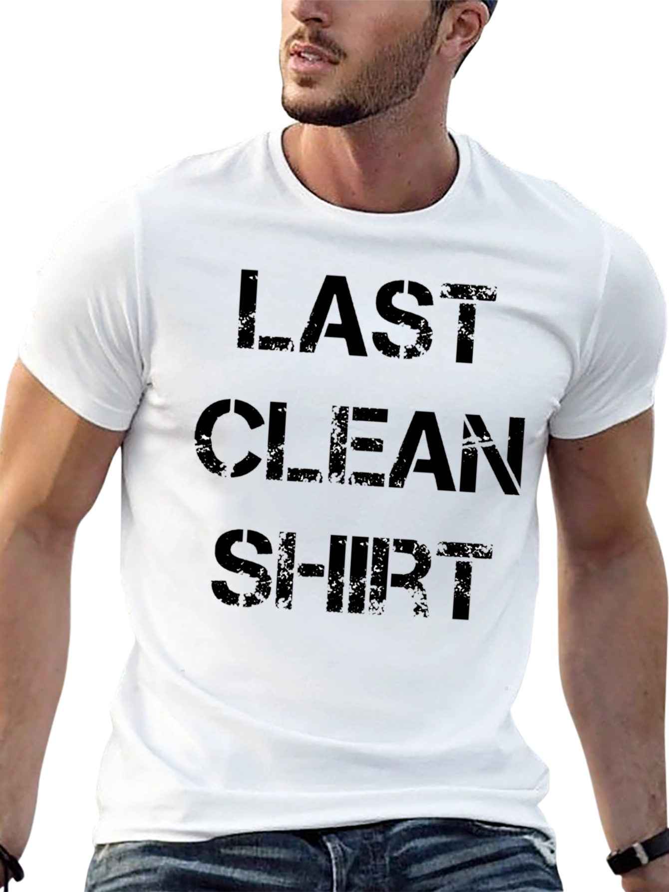 Last Clean Shirt Graphic Tee - Funny Distressed Design