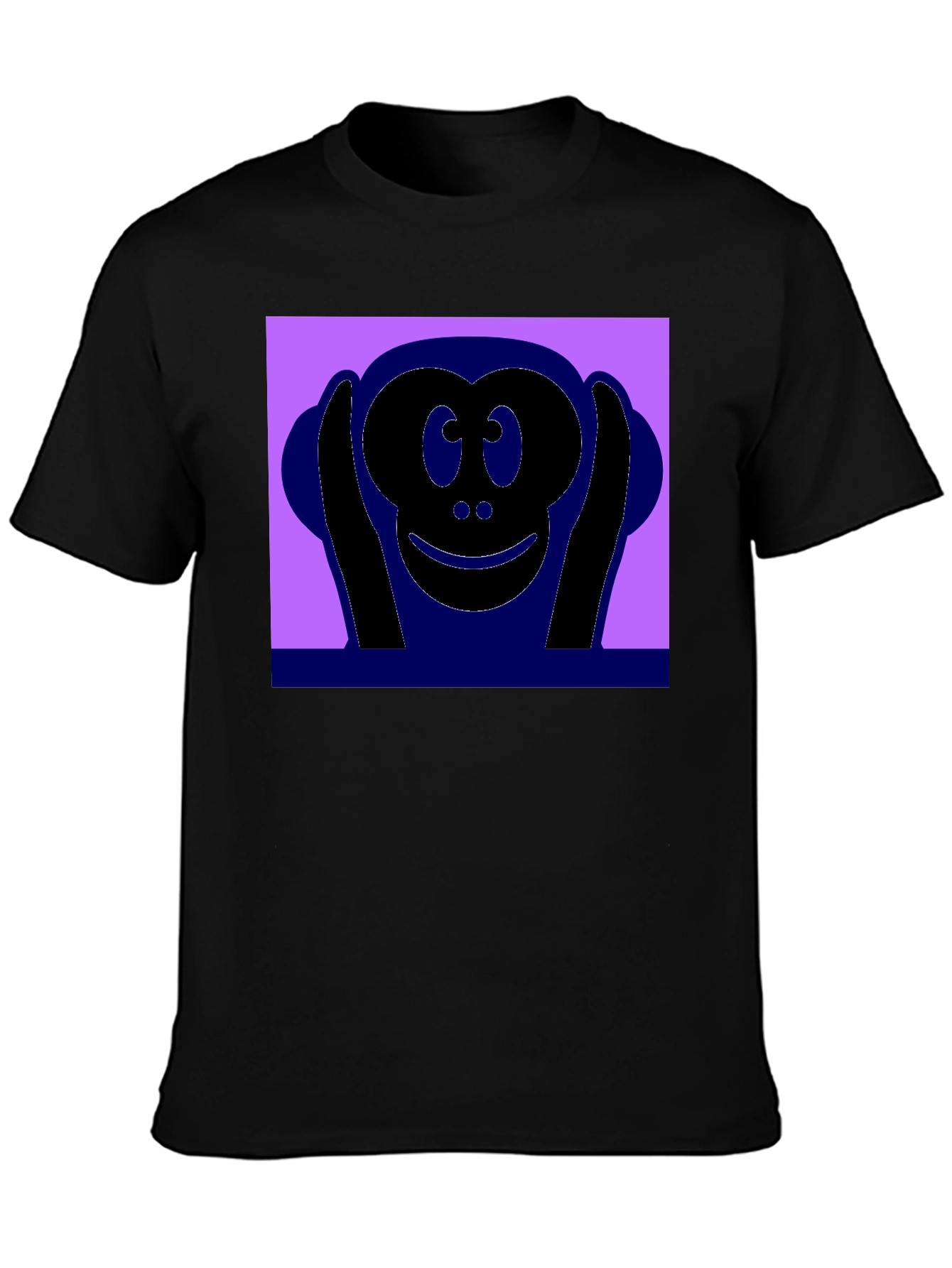 Hear No Evil Monkey Graphic Tee - Black