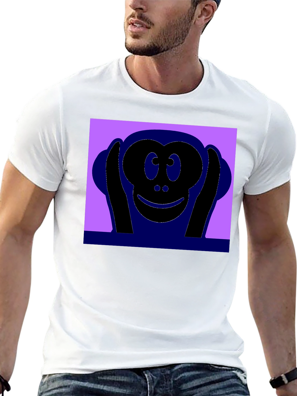 Hear No Evil Monkey Graphic Tee - Black