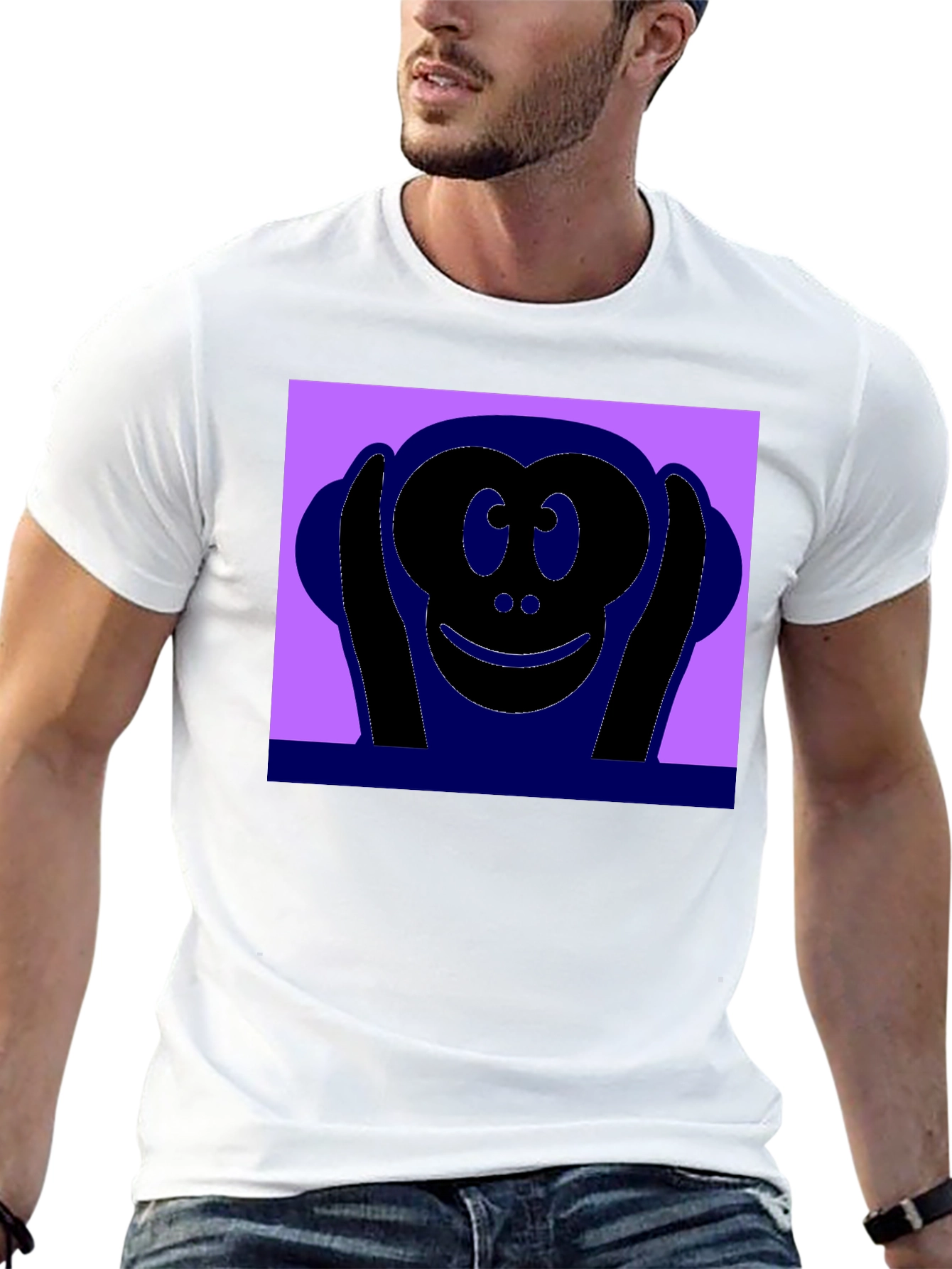 Hear No Evil Monkey Graphic Tee - Black