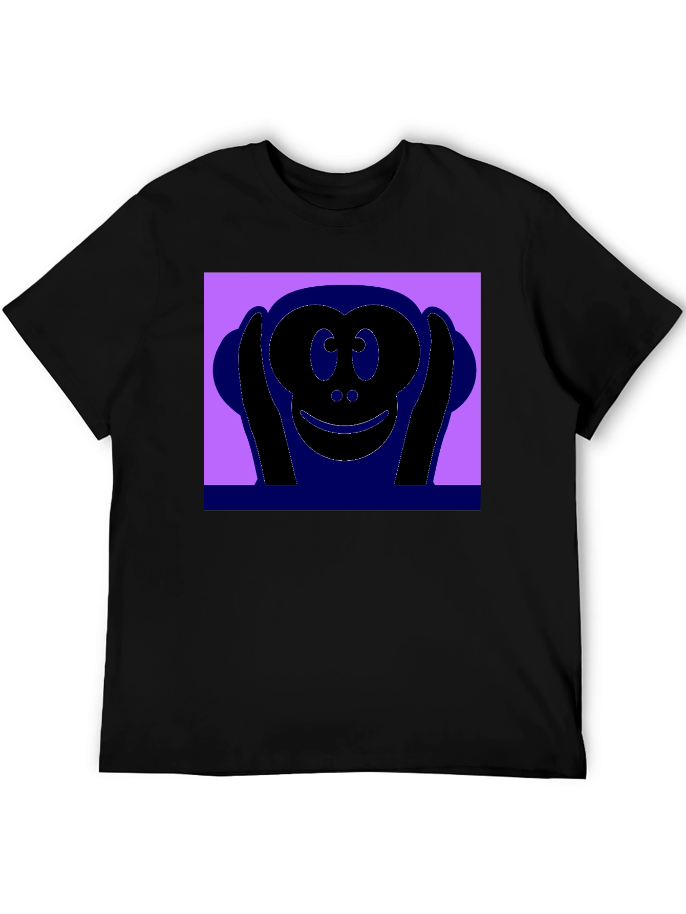 Hear No Evil Monkey Graphic Tee - Black