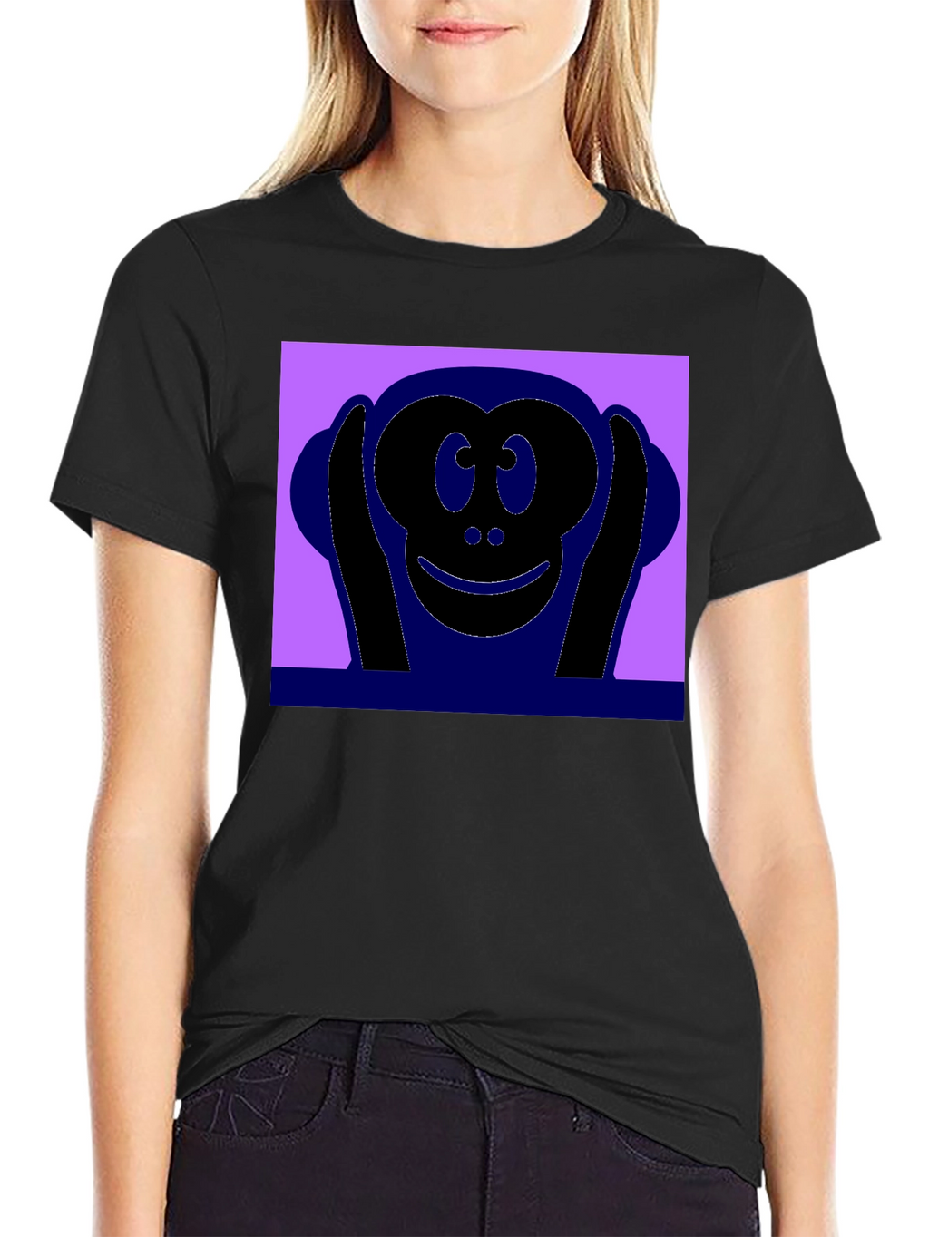 Hear No Evil Monkey Graphic Tee - Black