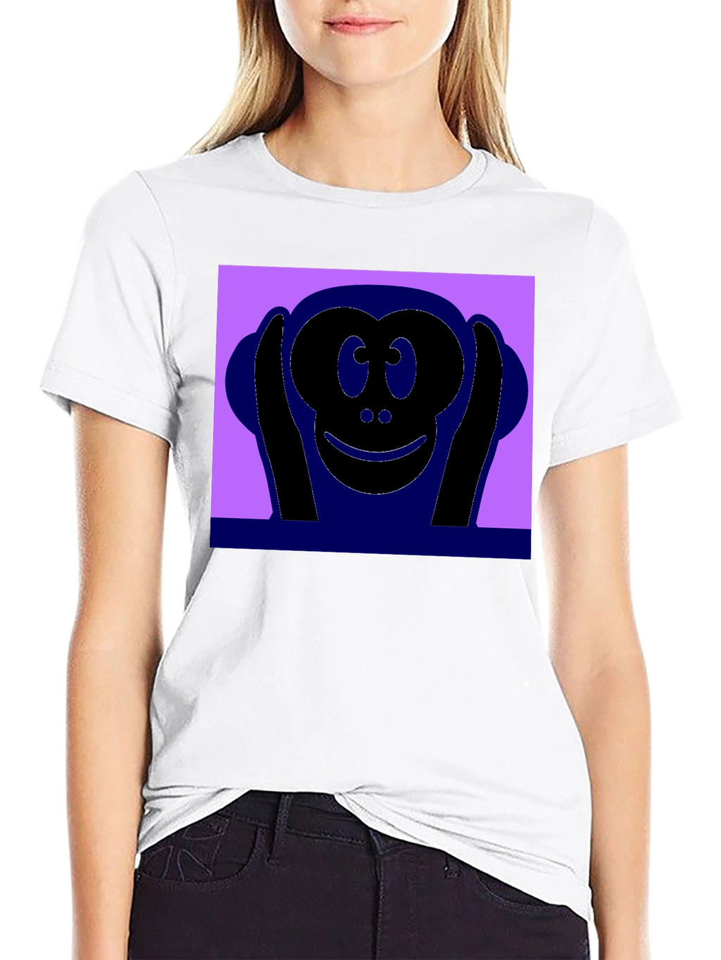 Hear No Evil Monkey Graphic Tee - Black