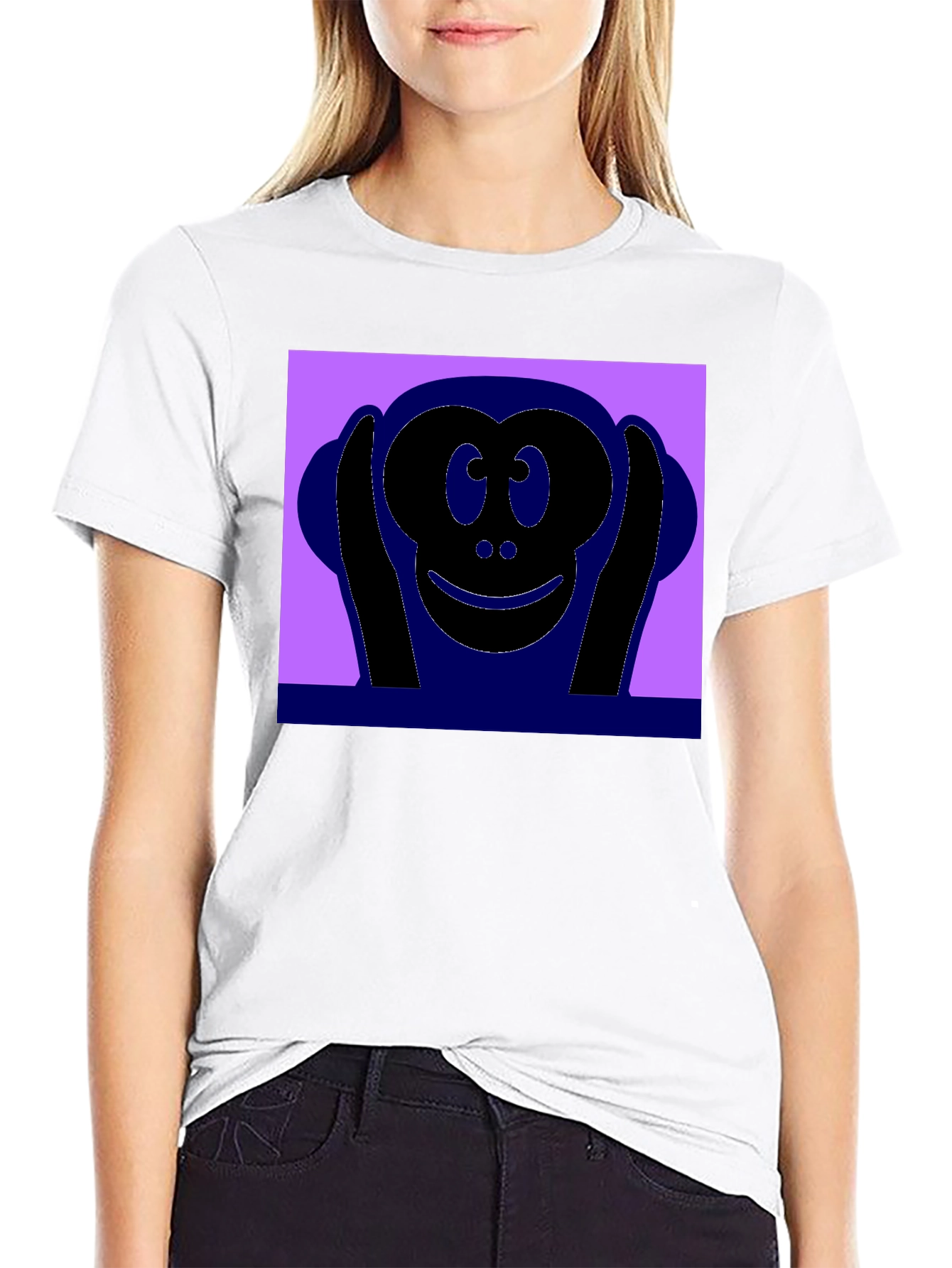 Hear No Evil Monkey Graphic Tee - Black