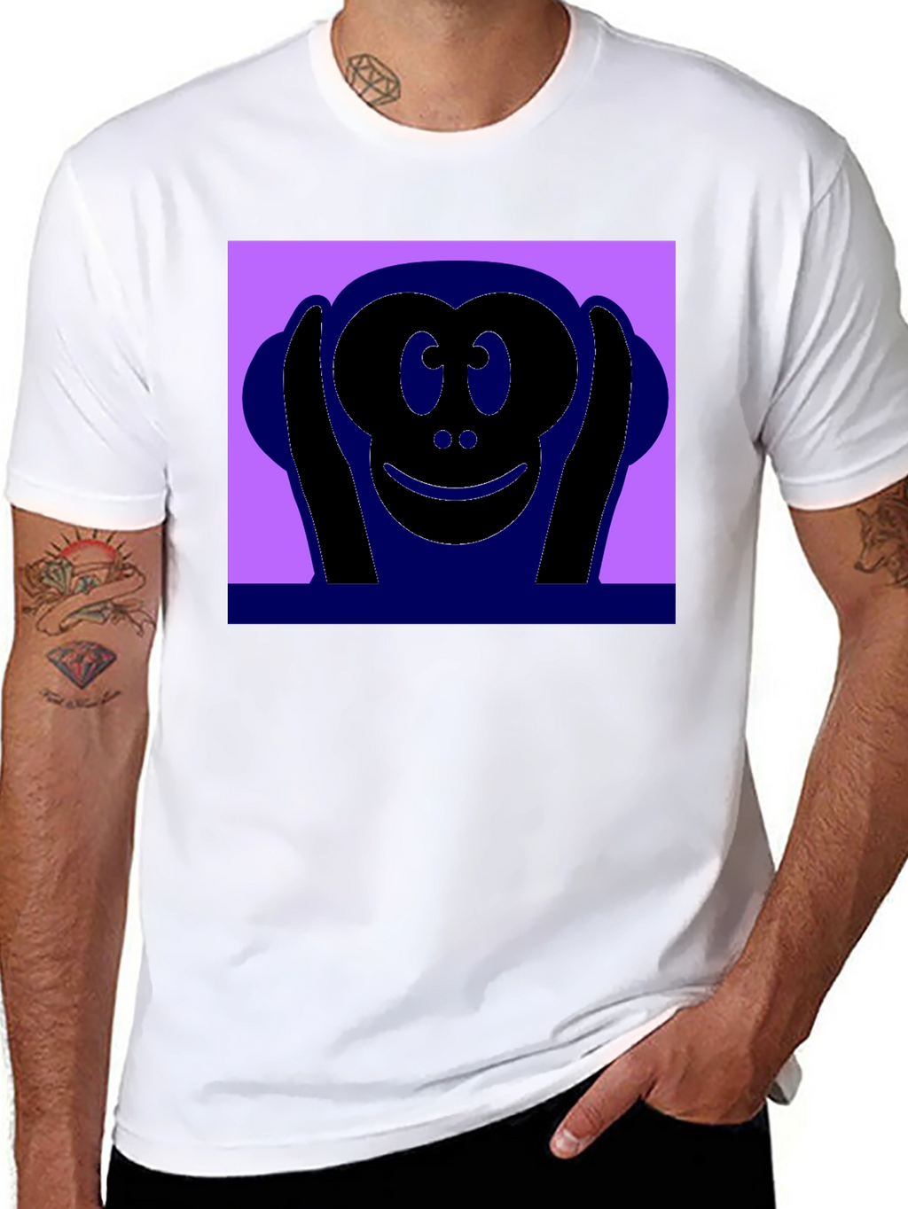 Hear No Evil Monkey Graphic Tee - Black