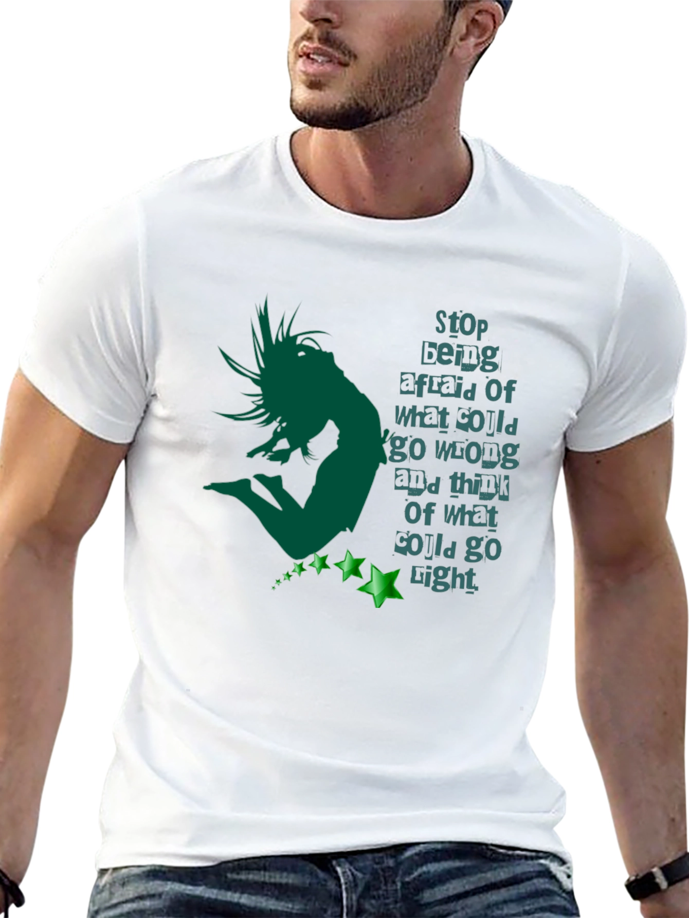 Motivational Graphic Tee - Stop Being Afraid